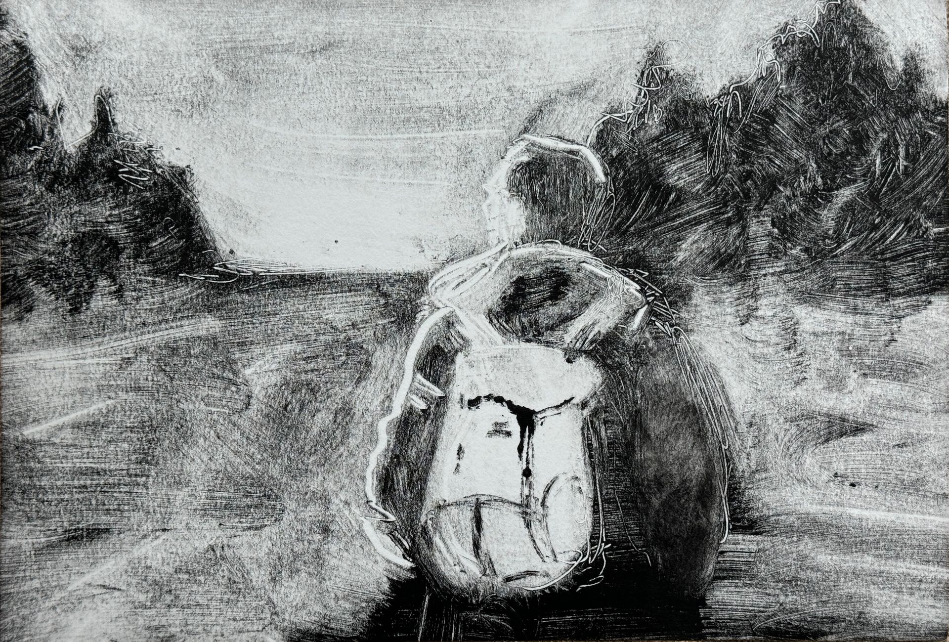 Дарья Краплак (Графика печатная - 
                  29 x 21 см) Backpack