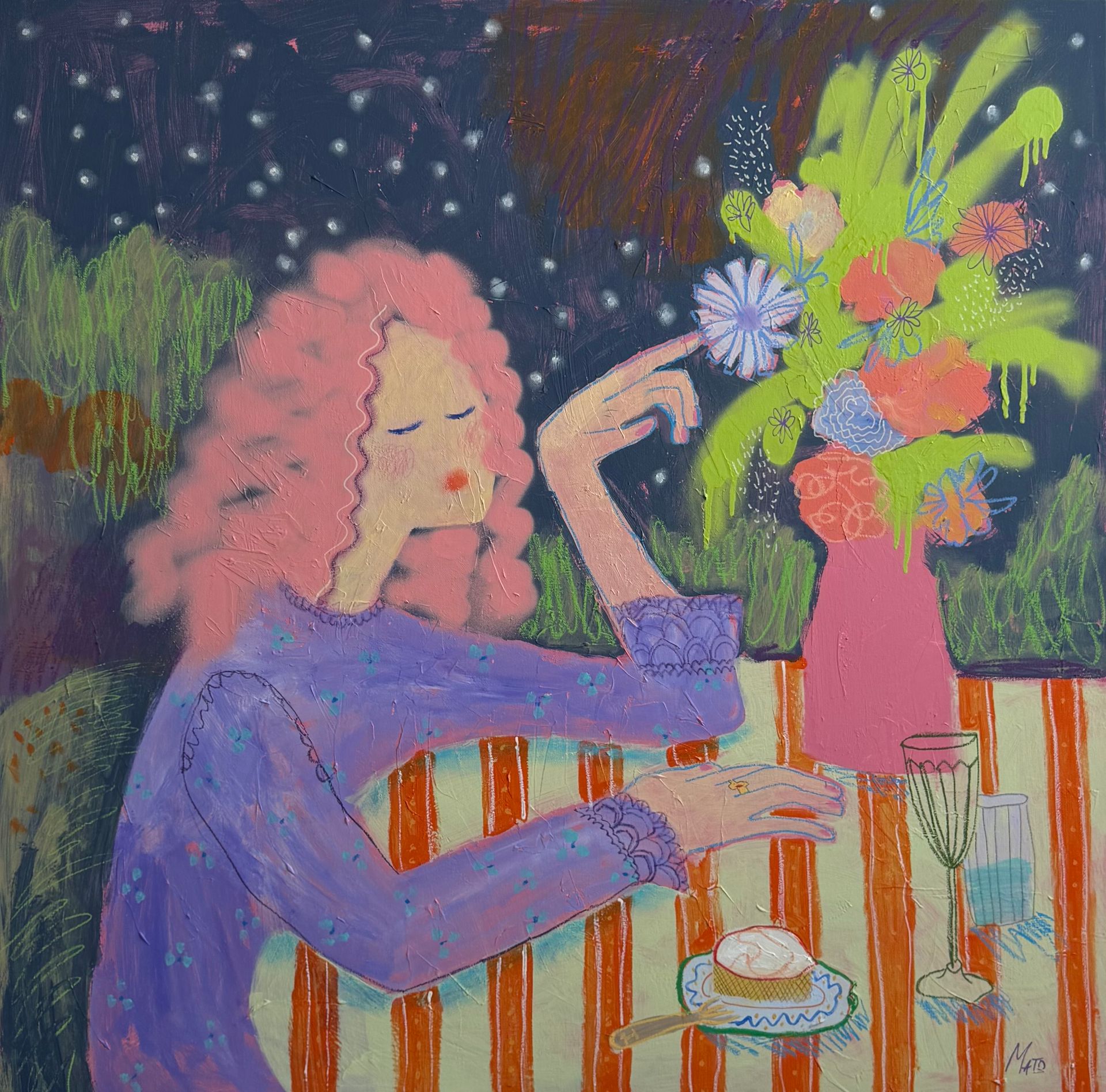 Александра Мато (Картина, живопись - 
                  100 x 100 см) Любовь в воздухе