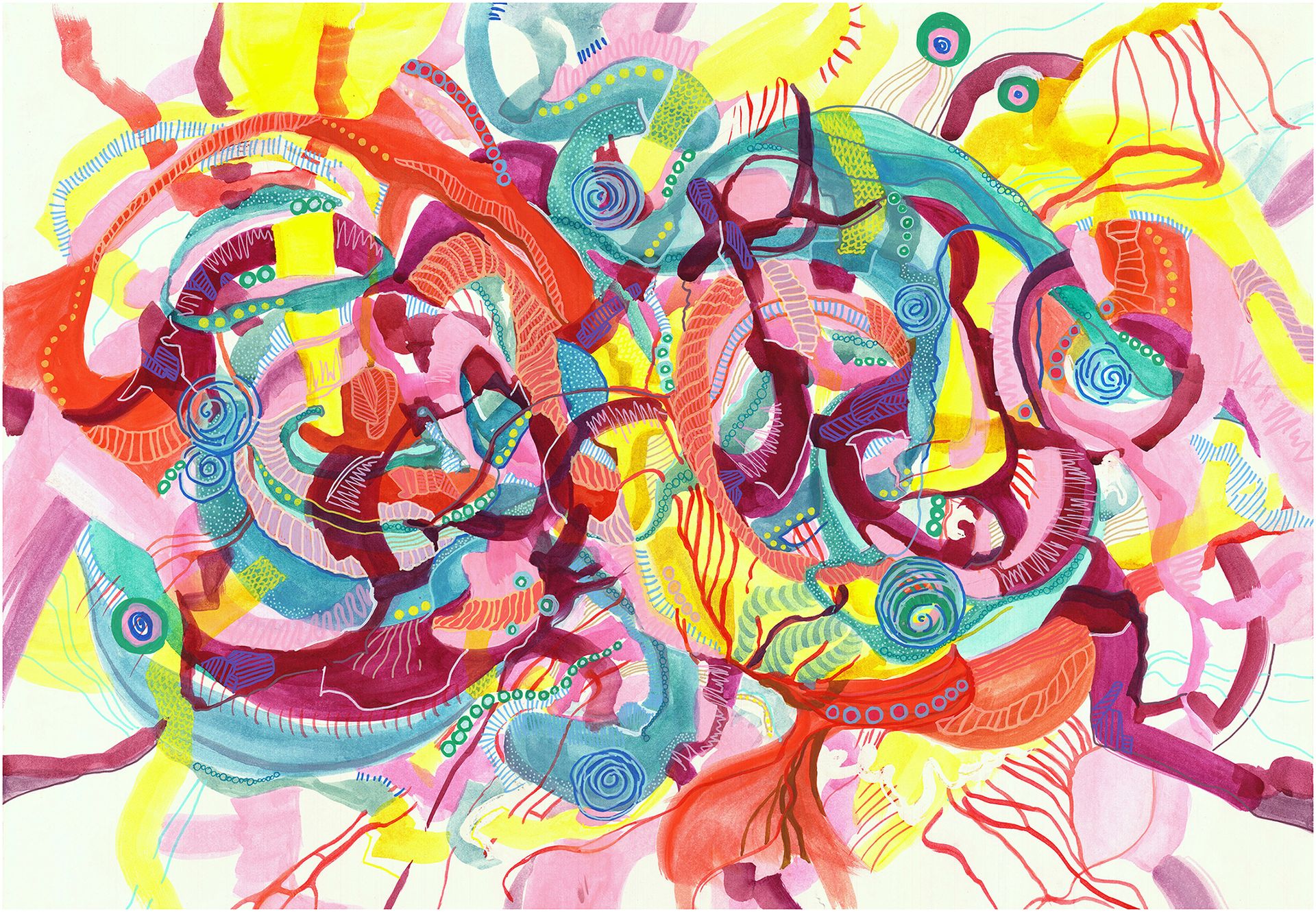 Елена Ширяева (Авторская графика - 
                  106 x 82 см) Танец в Эдеме