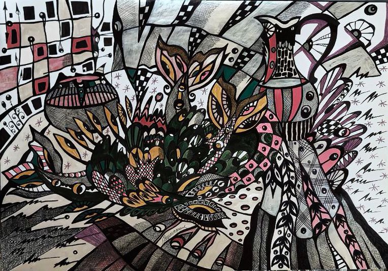 Ирина Шумская (Авторская графика - 
                  60 x 40 см) Натюрморт