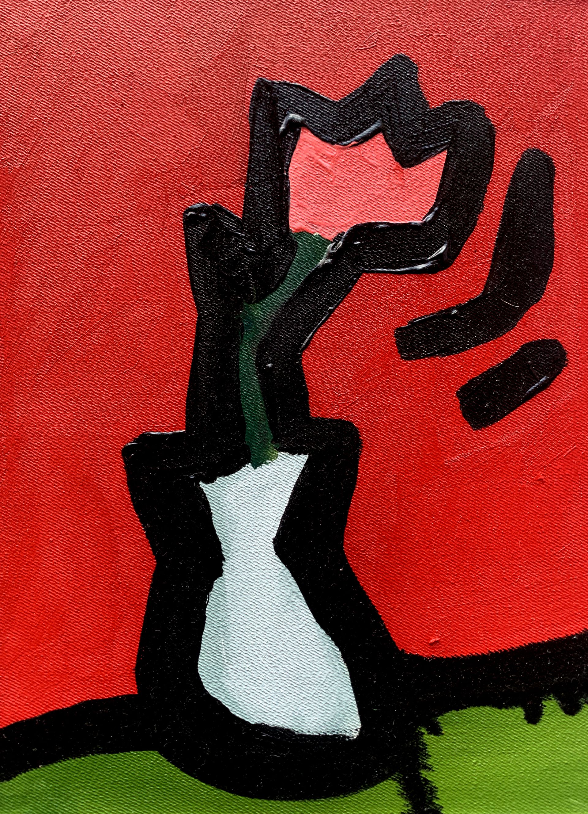 Юджин (Картина, живопись - 
                  18 x 25 см) Цветок red