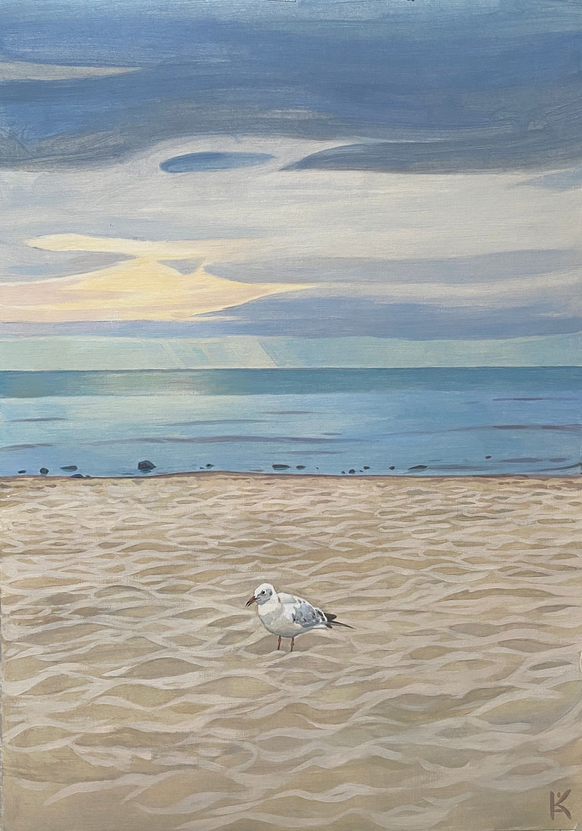 Алексей Кротов (Авторская графика - 
                  42 x 60 см) На берегу Куршской косы