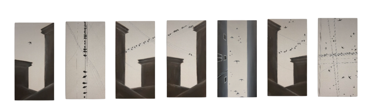 Ольга Шанина (Картина, живопись - 
                  350 x 100 см) Серия работ "TIMEFLIES”