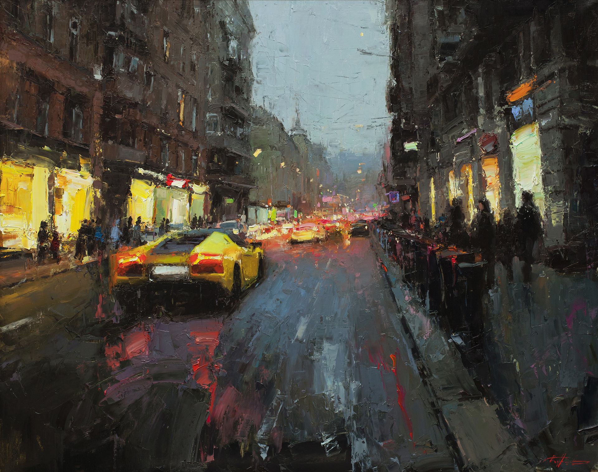 Евгений Бурцев (Картина, живопись - 
                  100 x 80 см) Энергия улиц