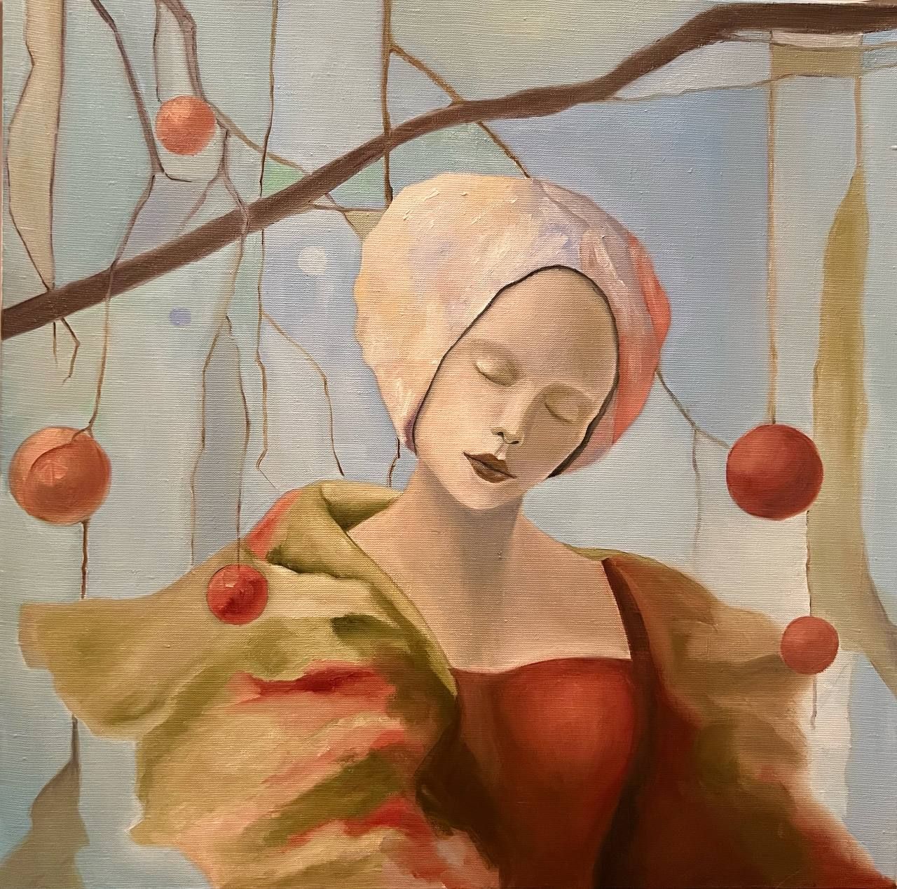 Нина Григель (Картина, живопись - 
                  60 x 60 см) Слушать музыку ветра в саду