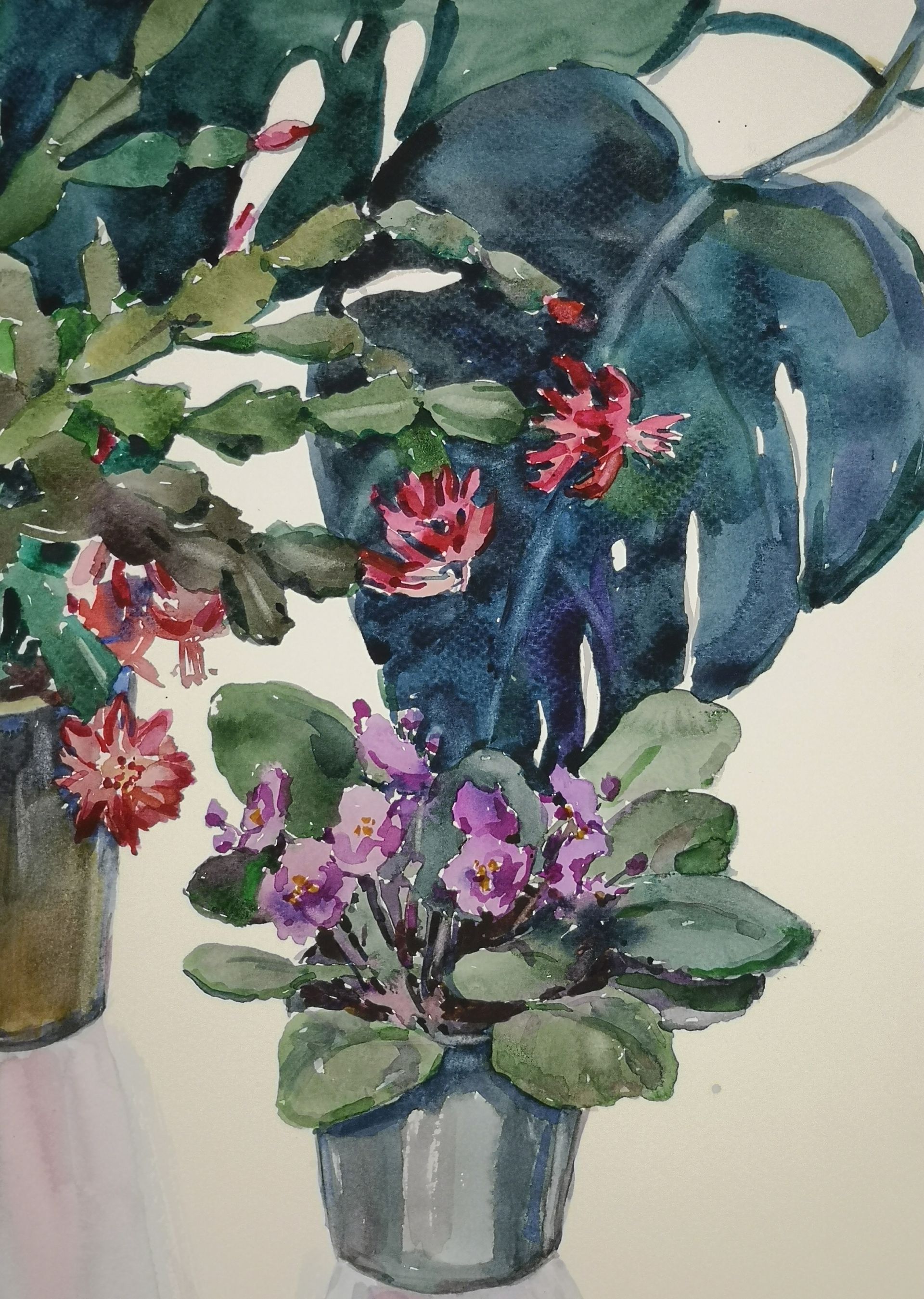 Елена Санина (Авторская графика - 
                  24 x 36 см) На окне