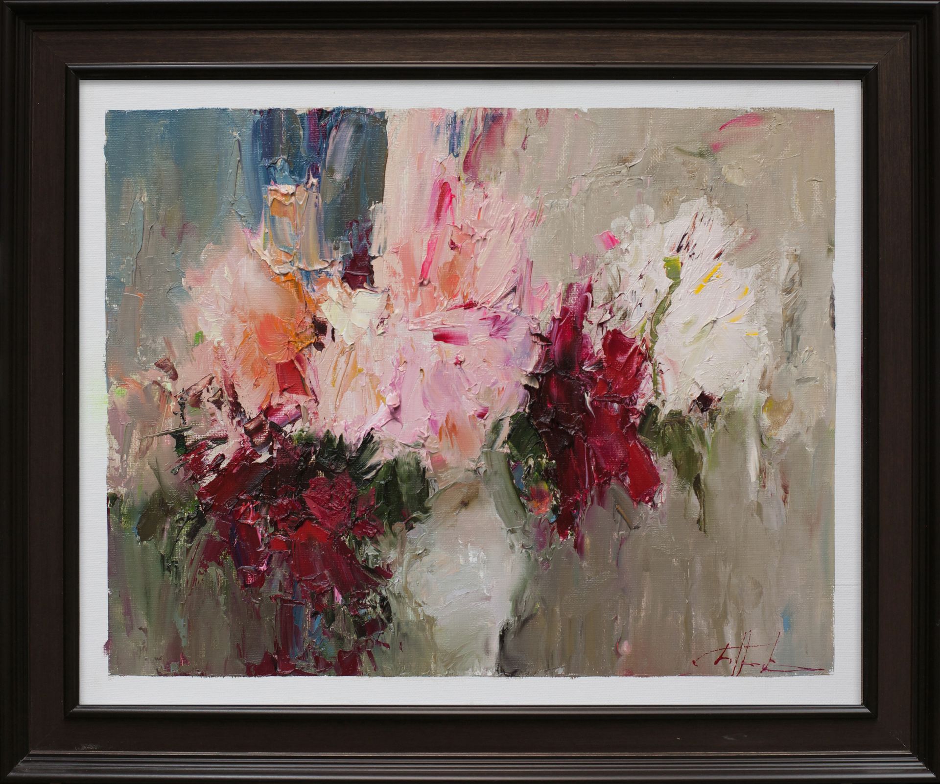 Евгений Бурцев (Картина, живопись - 
                  50 x 40 см) Пионовая композиция 26-5