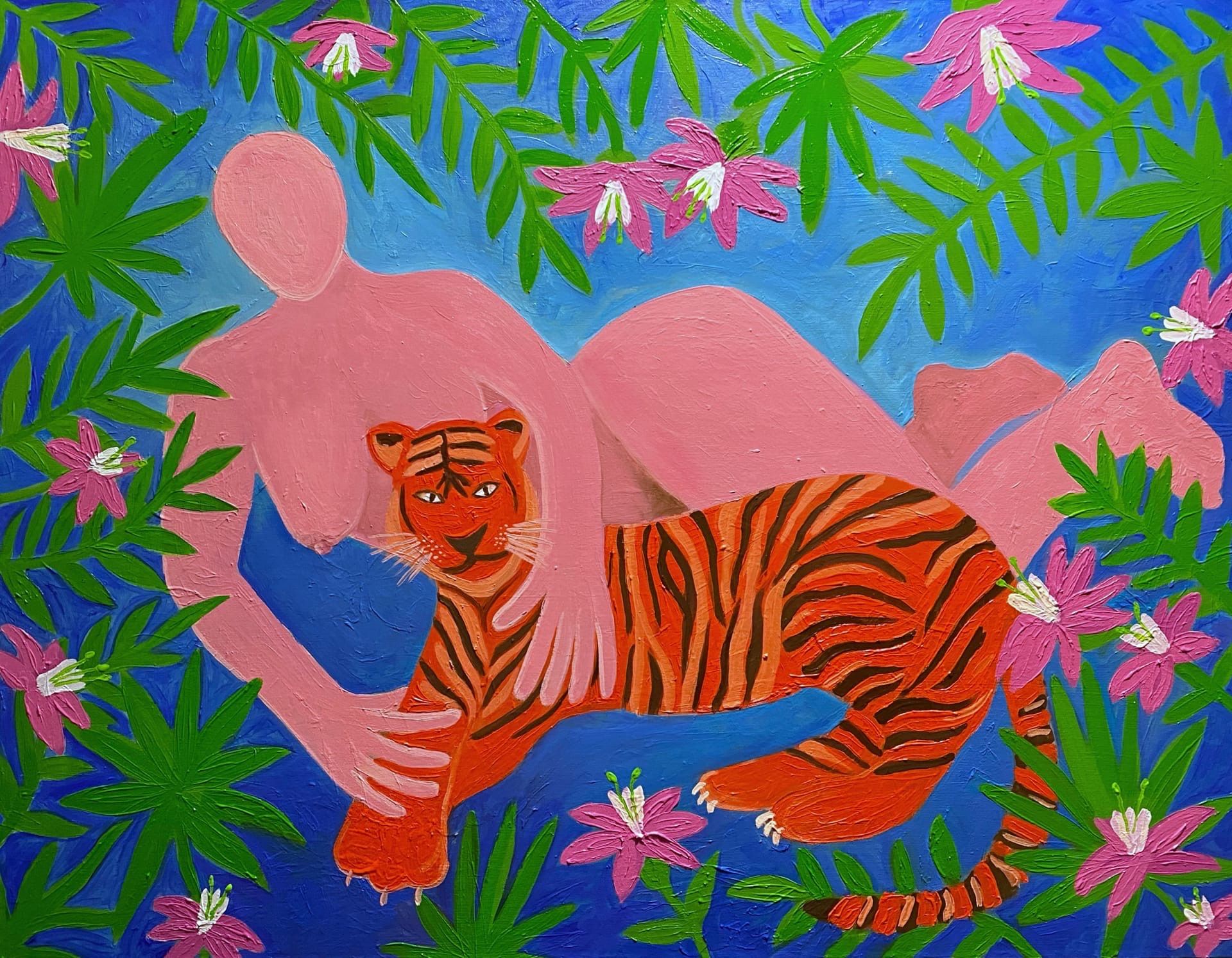 Анастасия Трапезникова (Картина, живопись - 
                  90 x 70 см) The Lady with the tiger