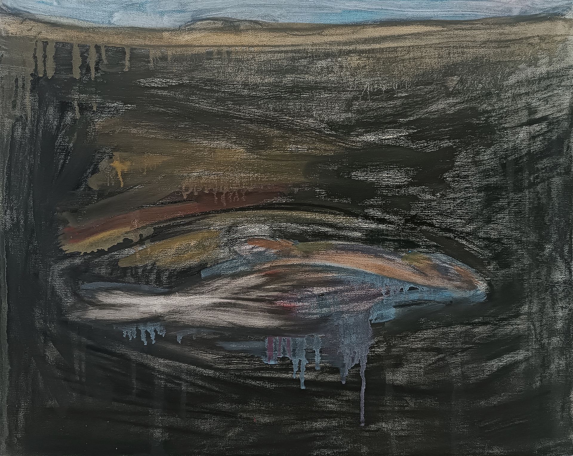 Оля Душкина (Картина, живопись - 
                  50 x 40 см) Рыбьи похороны