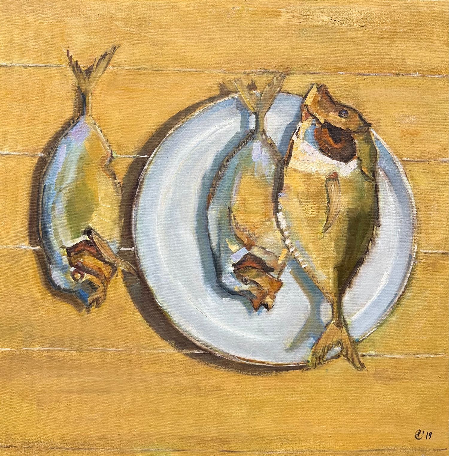 Екатерина Феоктистова (Картина, живопись - 
                  60 x 60 см) Рыбки