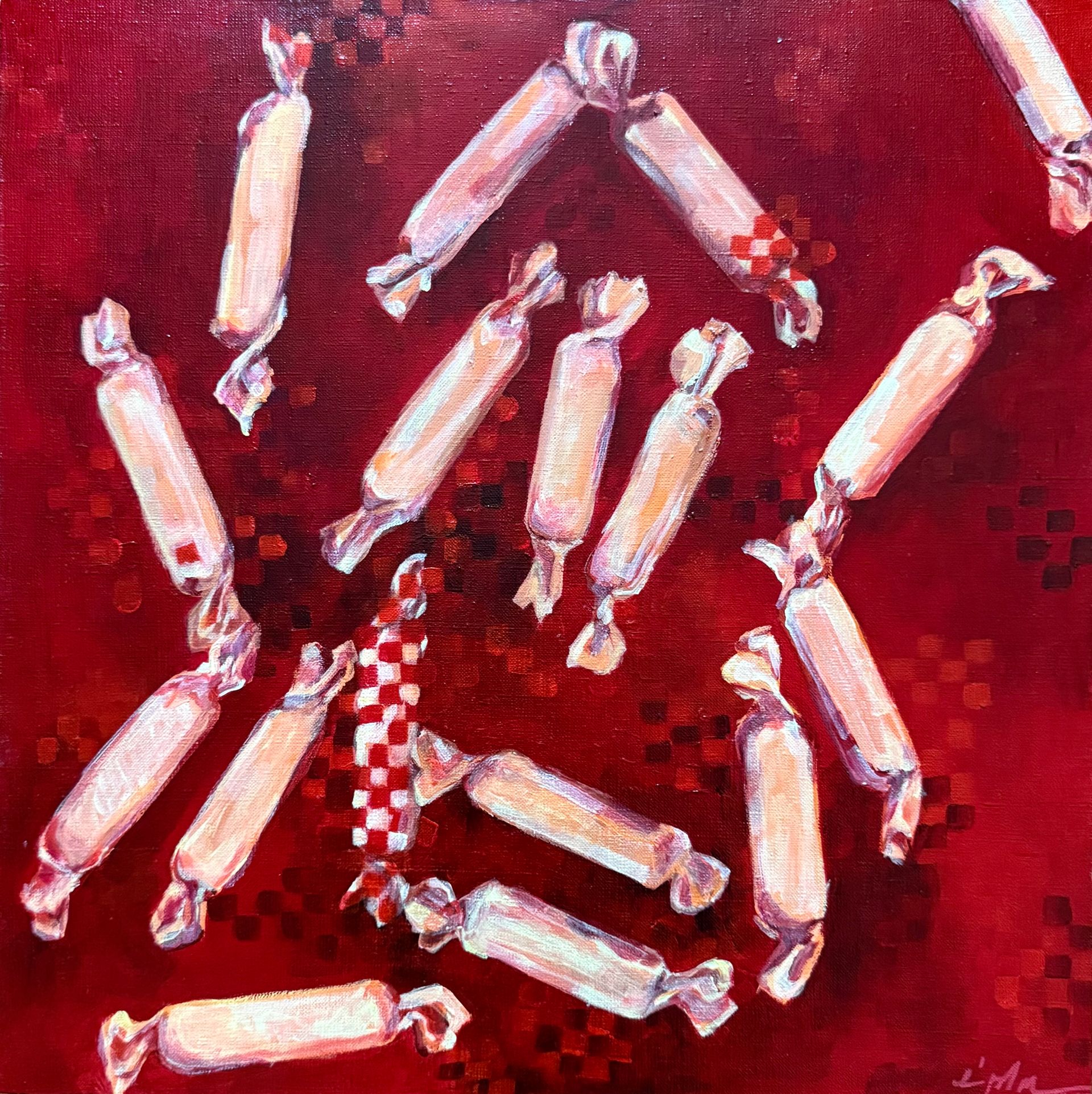 Виктория Зарецкая (embrassé par la muse) (Картина, живопись - 
                  50 x 50 см) Caramels