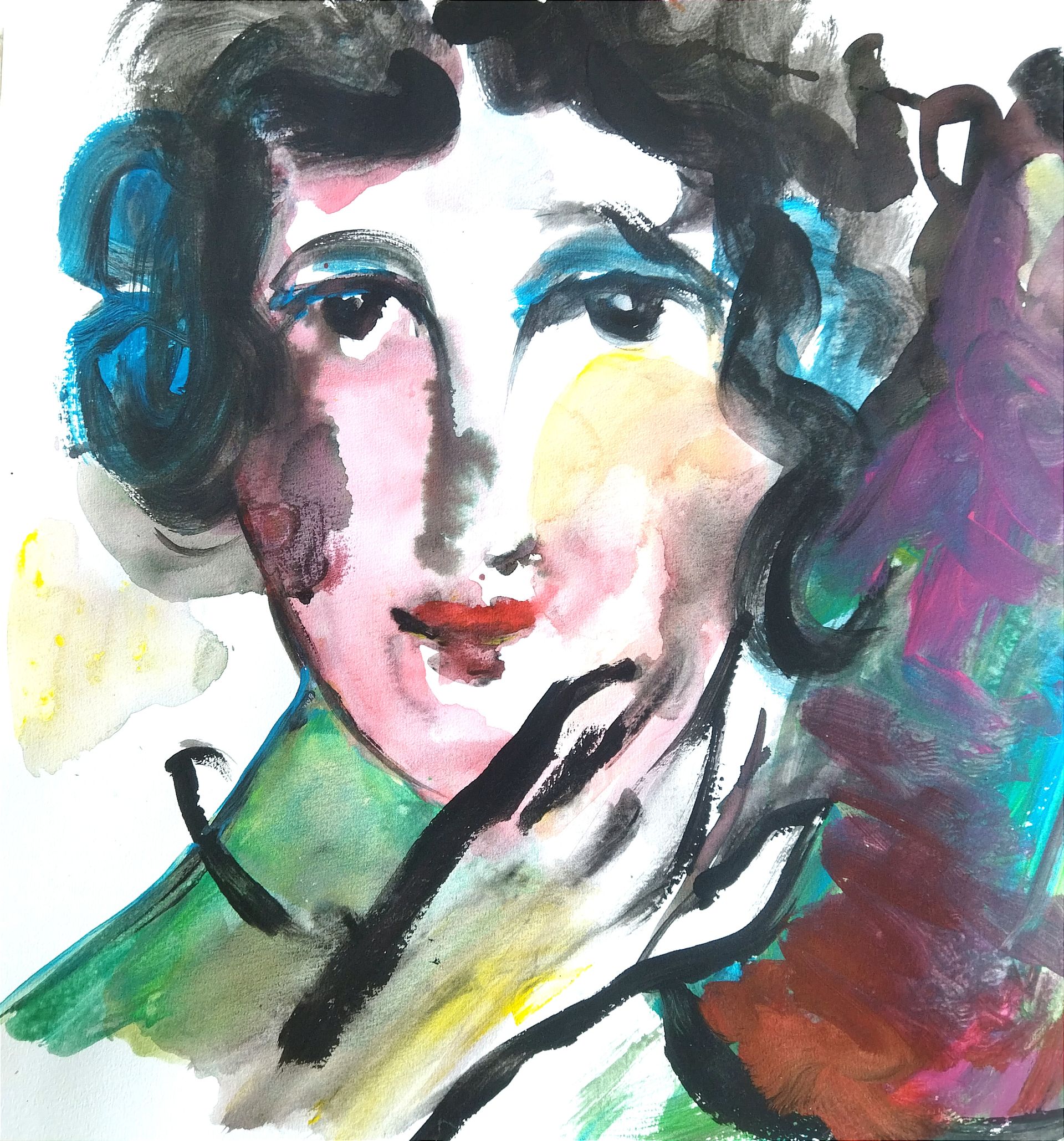 Людмила Кылыч (Авторская графика - 
                  40 x 42 см) С кувшином