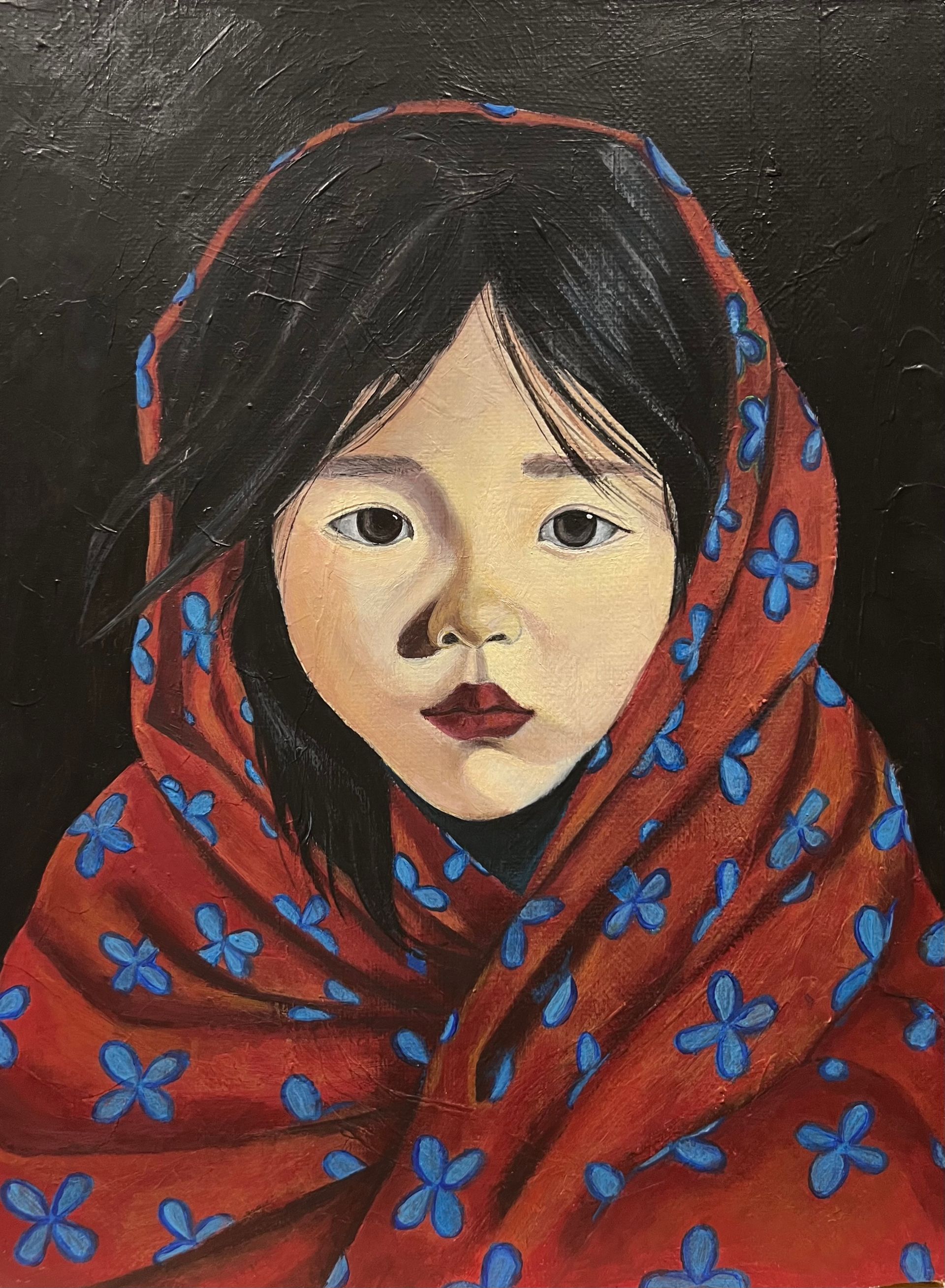 Нина Григель (Картина, живопись - 
                  30 x 40 см) Девочка в платке
