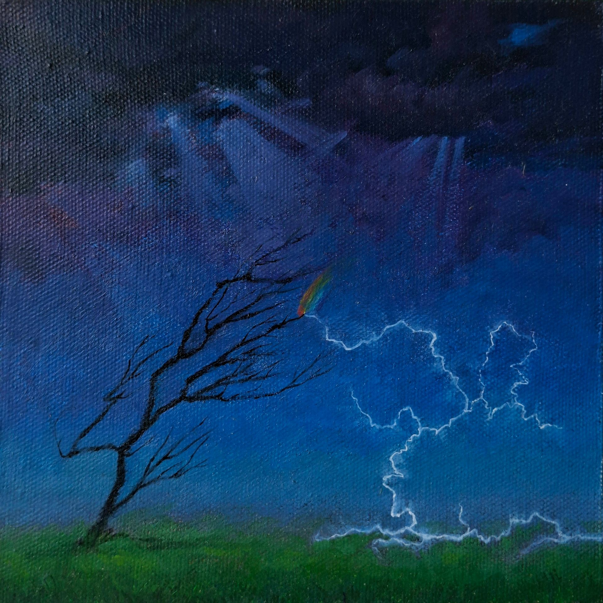 Ева Аракчеева (Картина, живопись - 
                  20 x 20 см) Рождение радуги