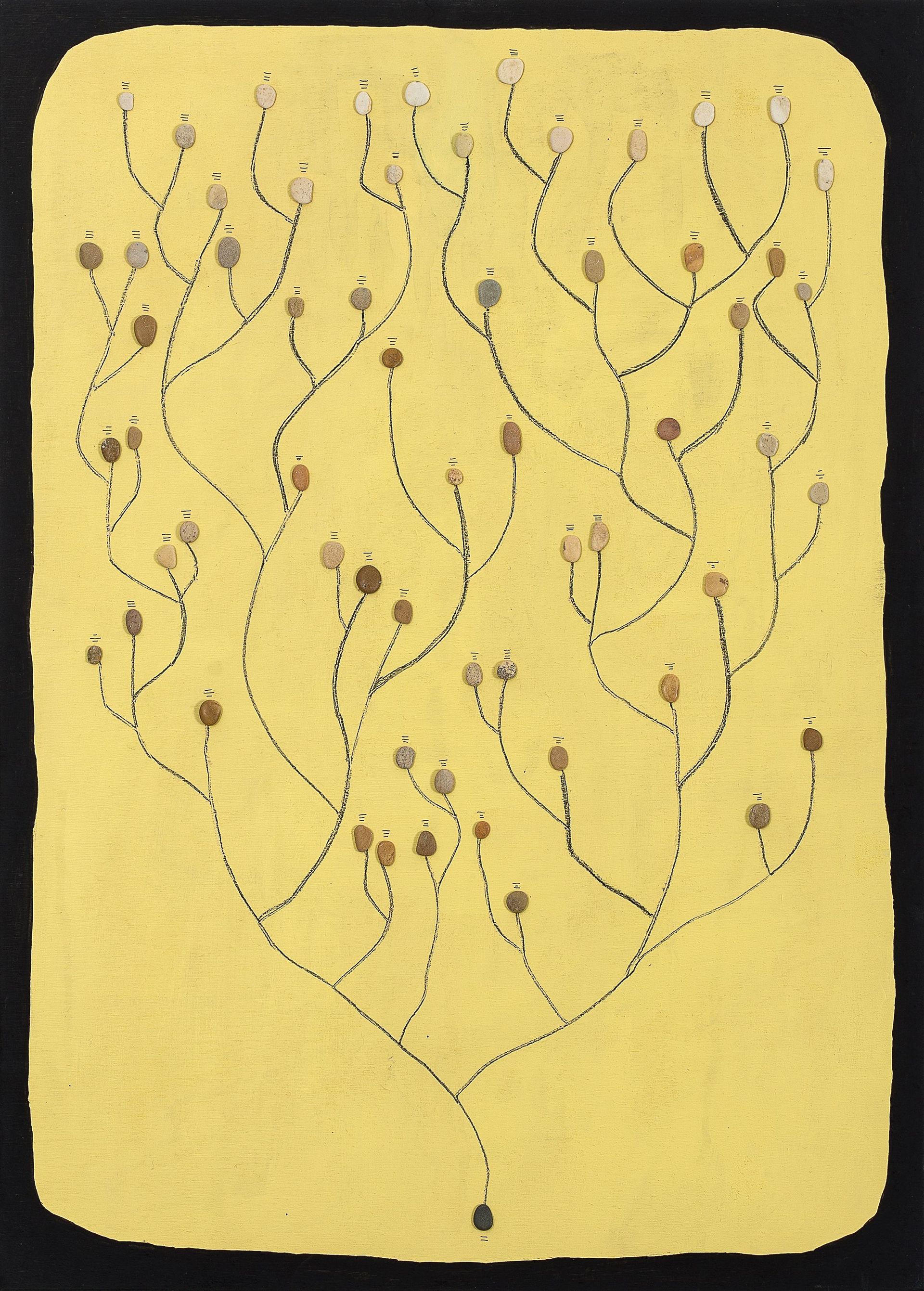 Илья Федотов-Фёдоров (Картина, живопись - 
                  39.5 x 55.5 см) Невидимые схемы передач, желтая на вымирание