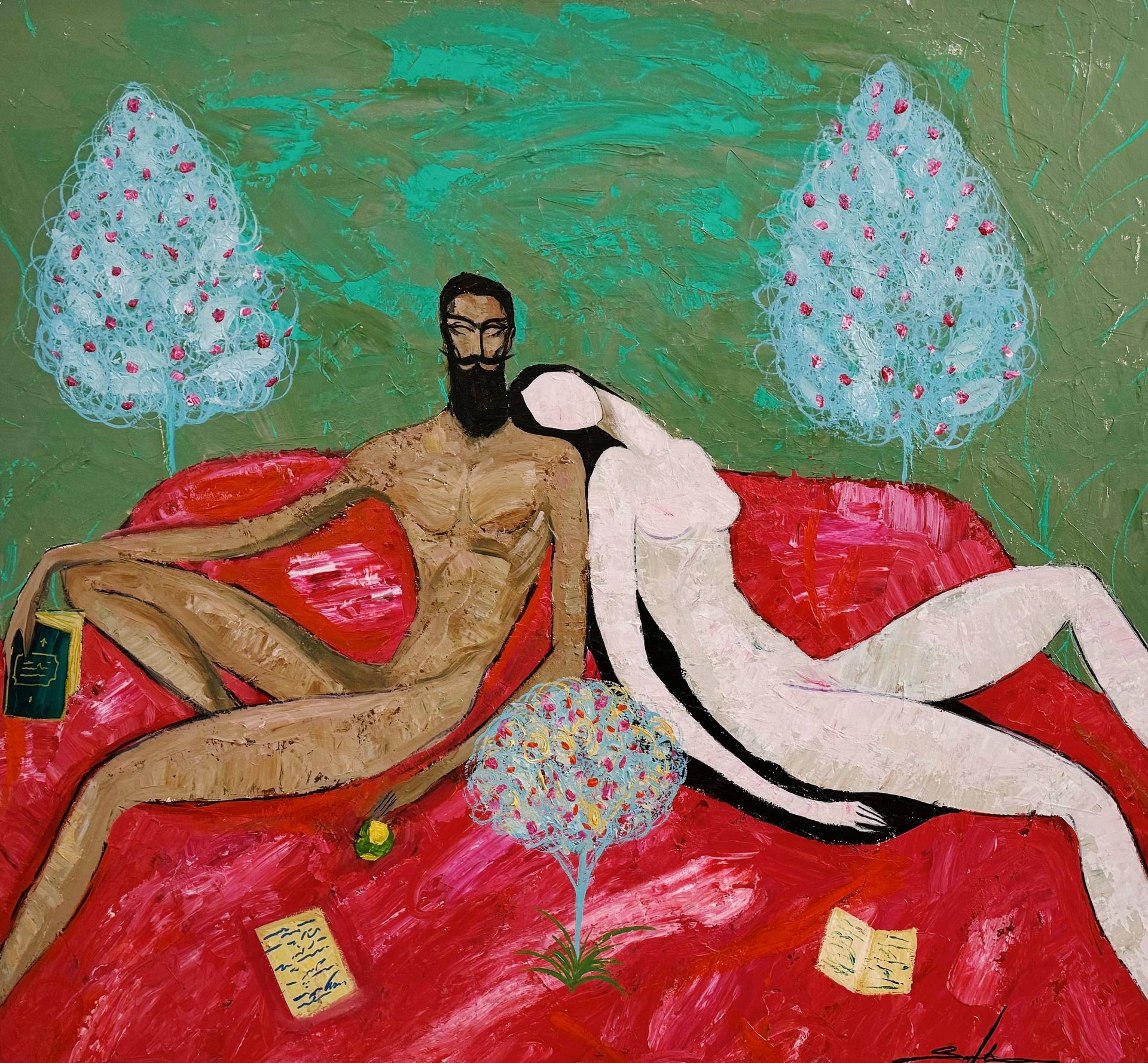 Сардор Эркинов (Картина, живопись - 
                  120 x 100 см) Хосров и Ширин