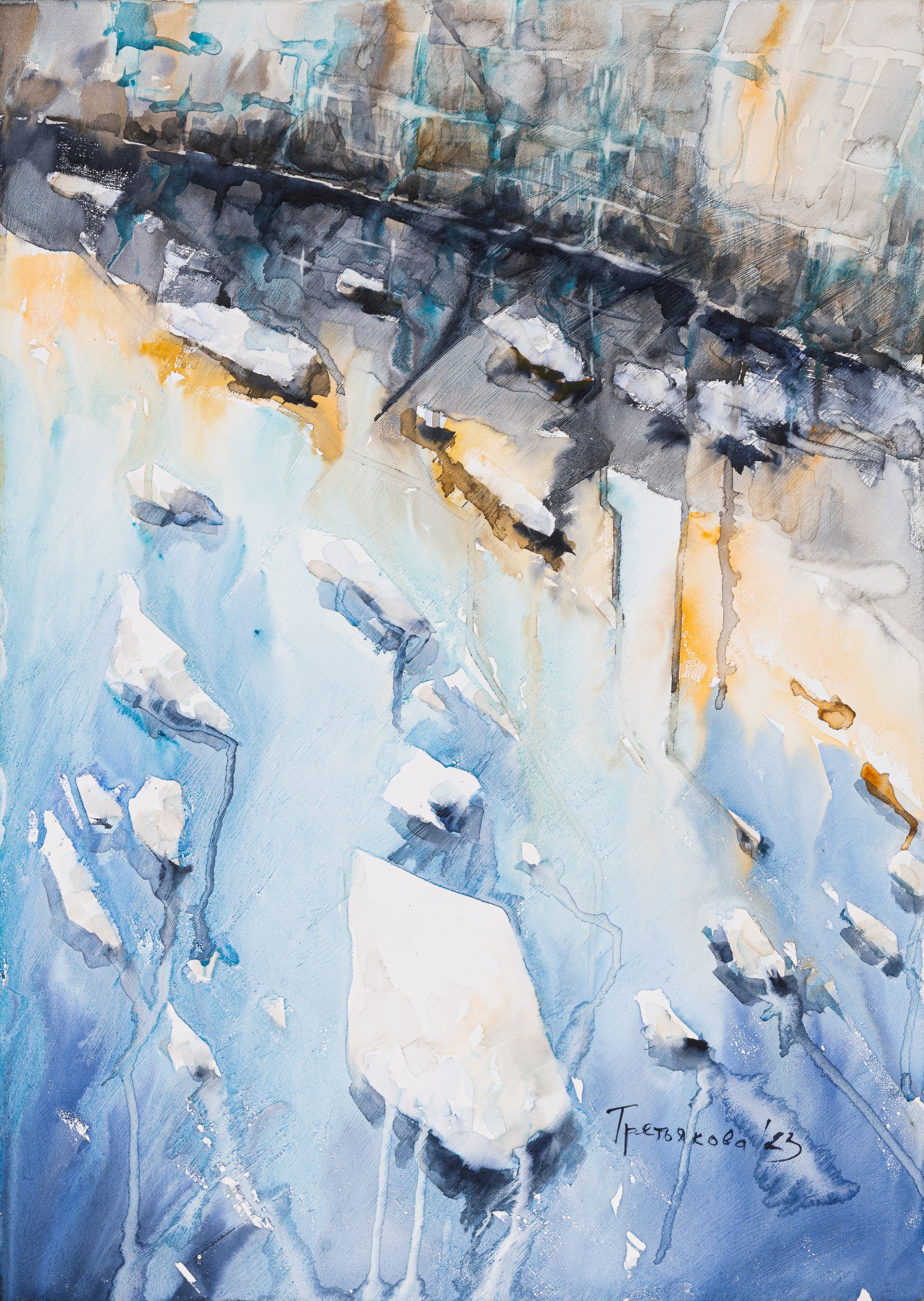 Юлия Третьякова (Картина, живопись - 
                  50 x 70 см) Лед на Мойке