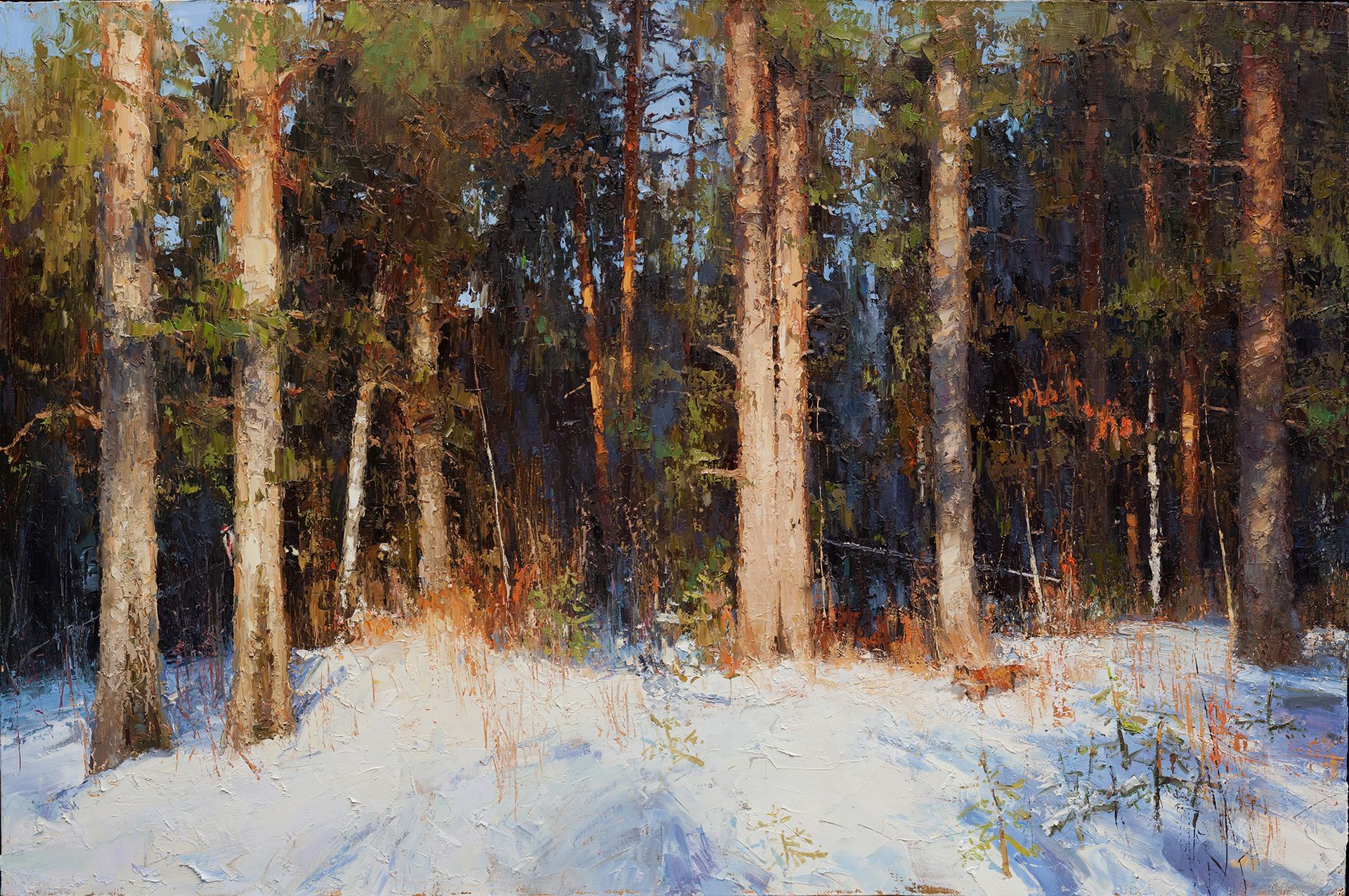 Евгений Бурцев (Картина, живопись - 
                  120 x 80 см) Ожидание весны