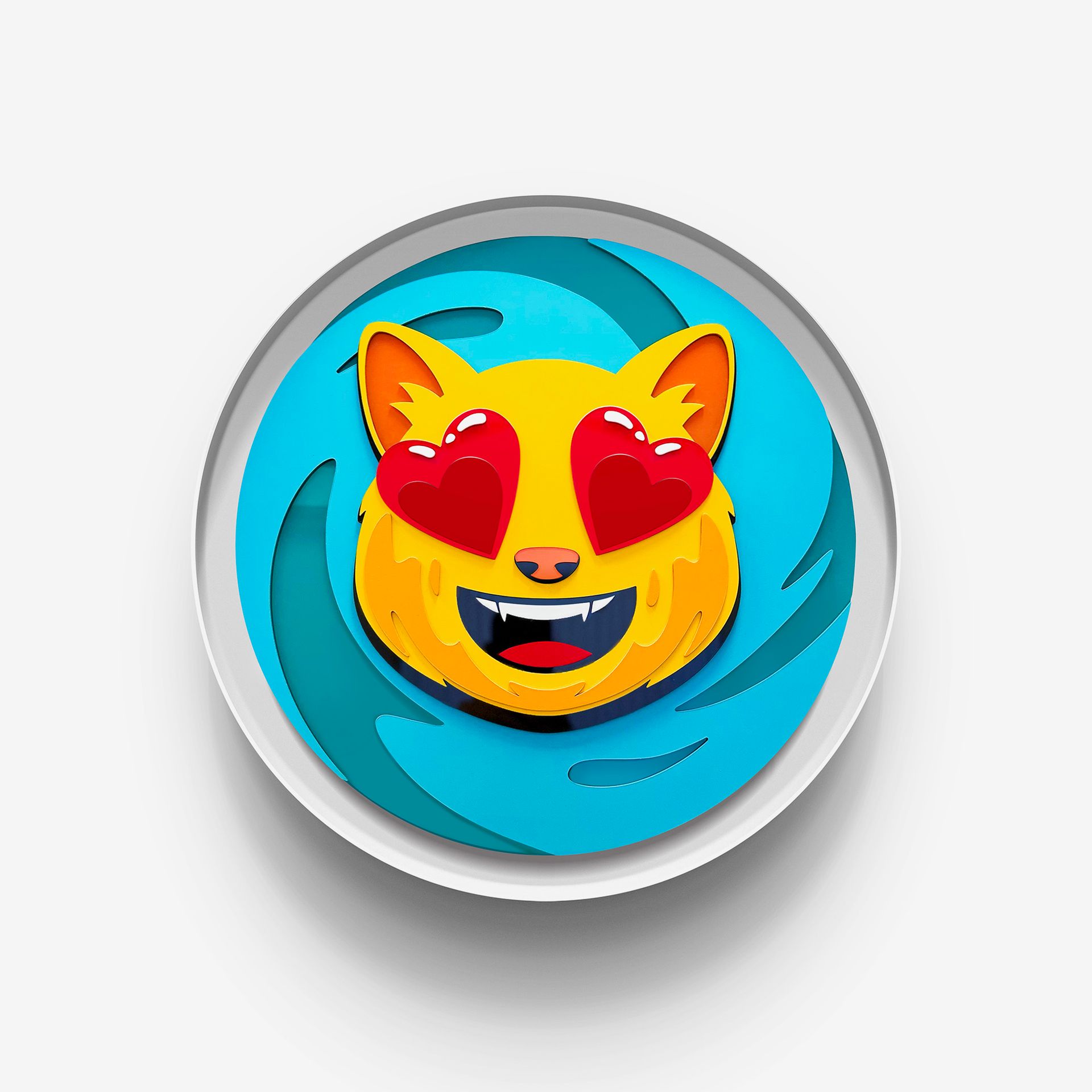 Павел Балыкин (Объект - 
                  45 x 45 см) Cat with eyes of hearts