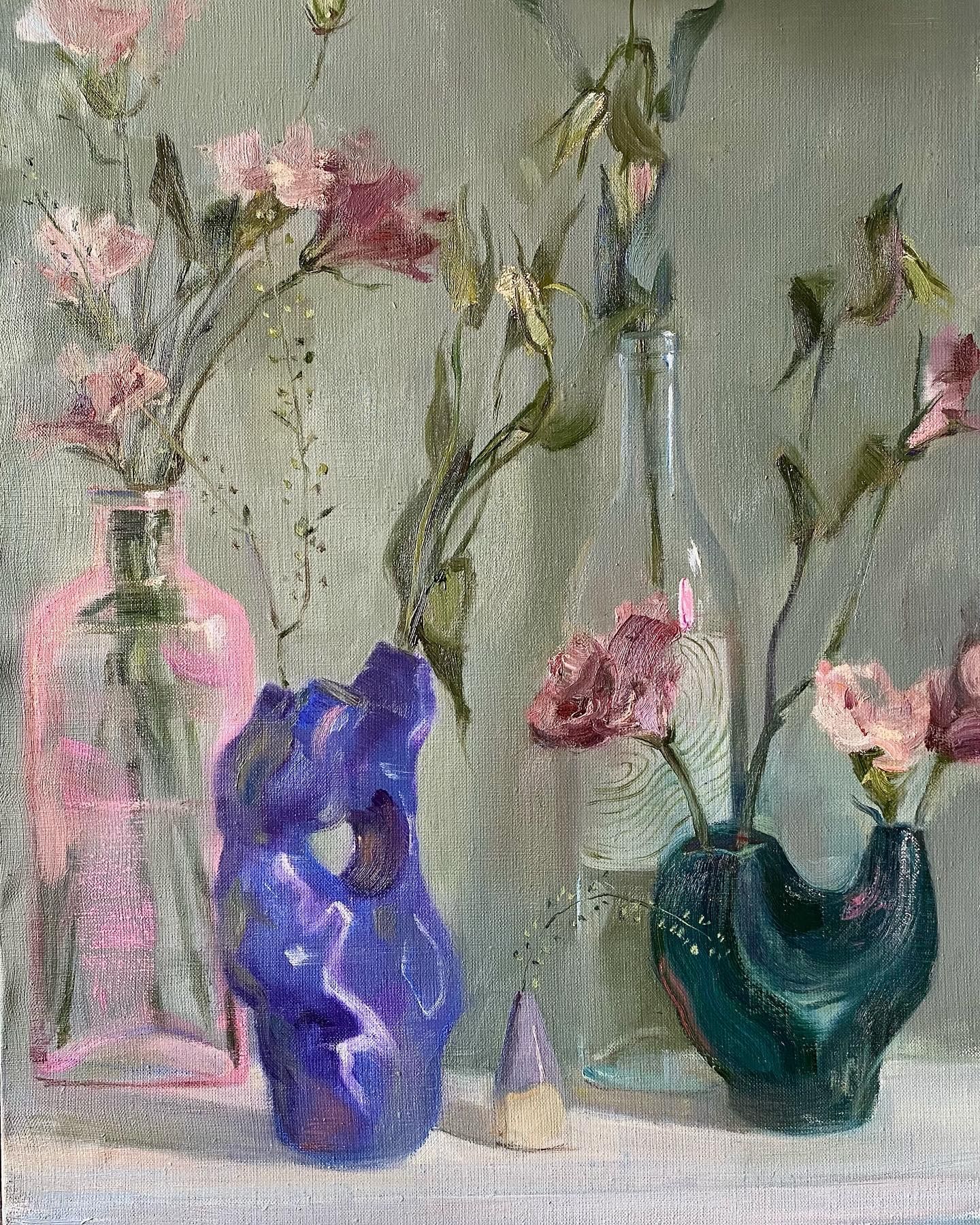 Алина Буглеева (Картина, живопись - 
                  45 x 60 см) Вазы и цветы (картина+NFT)