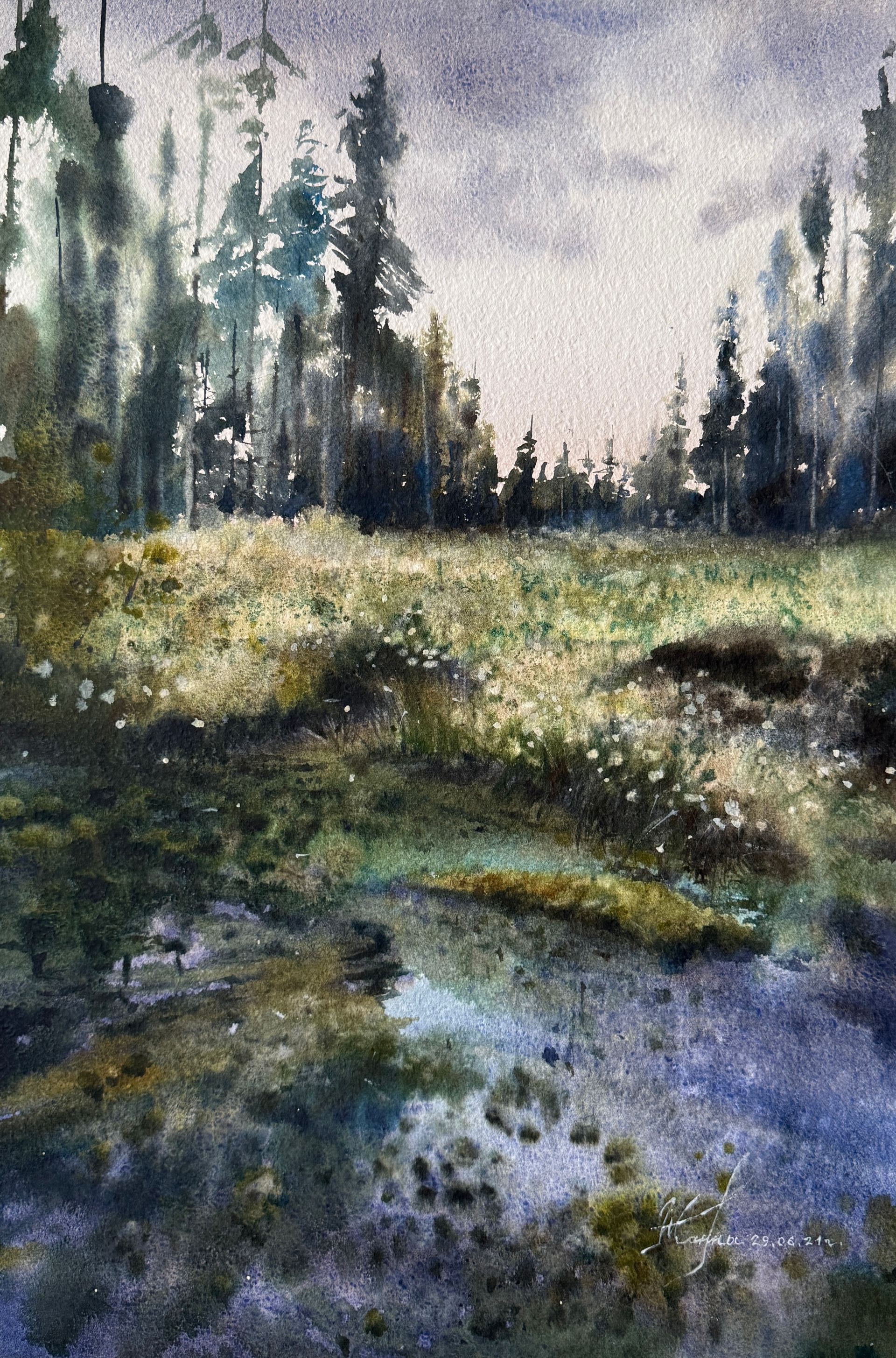 Жанна Губина (Авторская графика - 
                  38 x 55 см) Болота Карелии