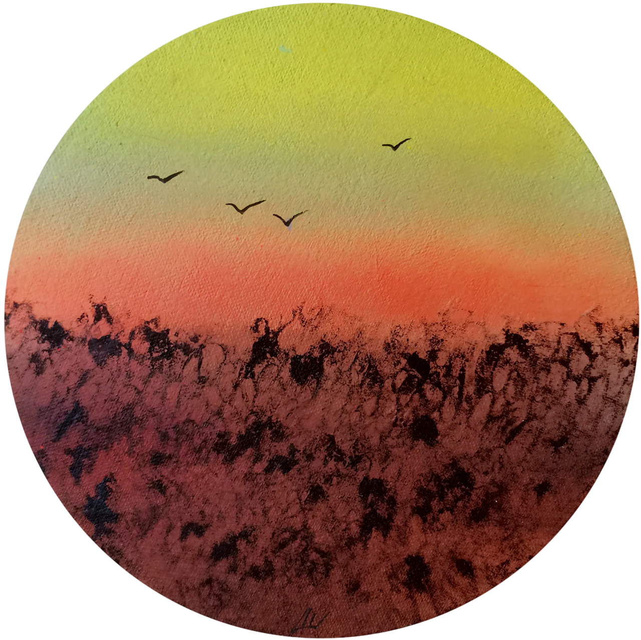 Денис Шевчук (Картина, живопись - 
                  27 x 27 см) В закат