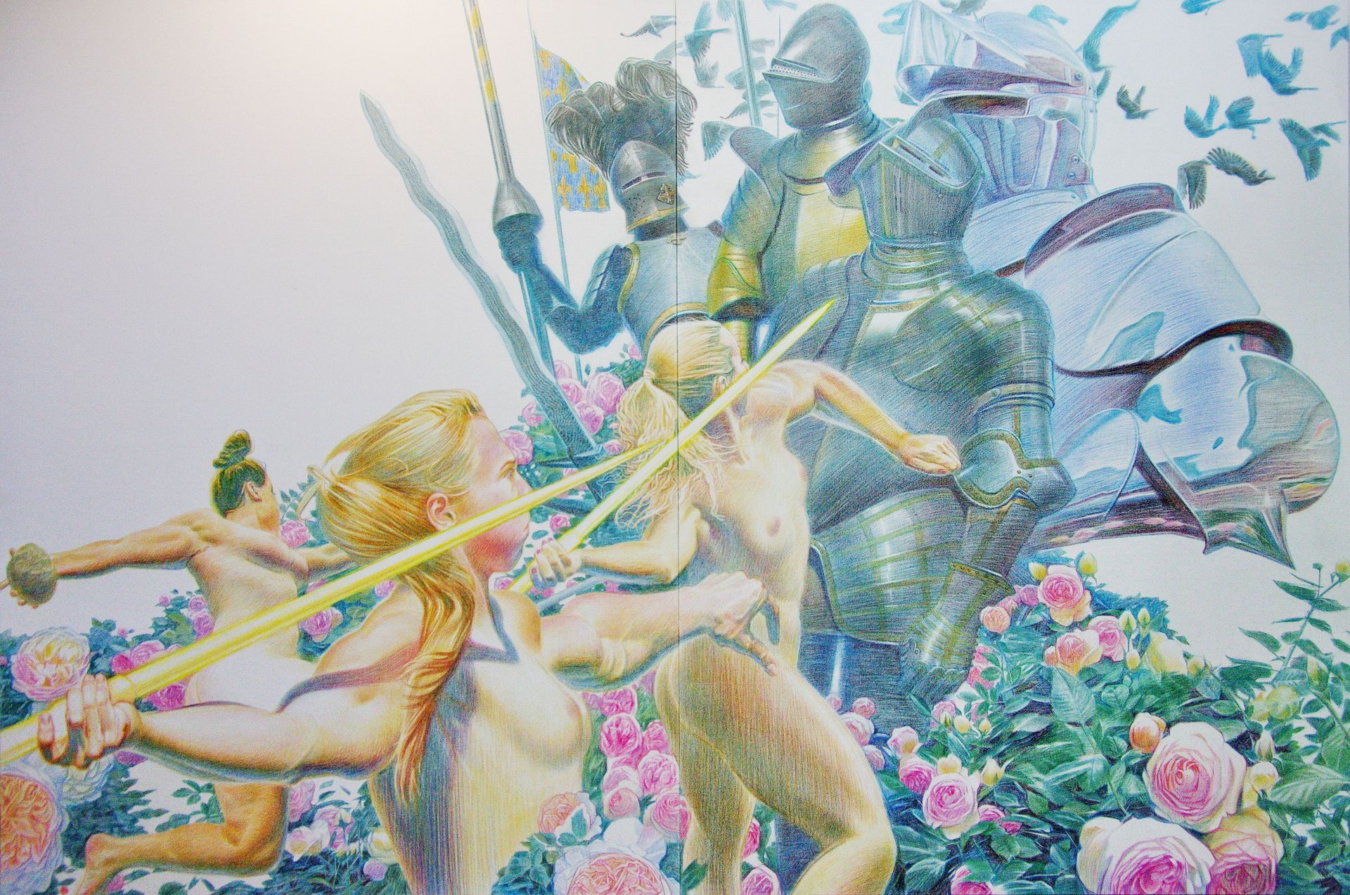 Алан Хатагты (Картина, живопись - 
                  300 x 200 см) Битва