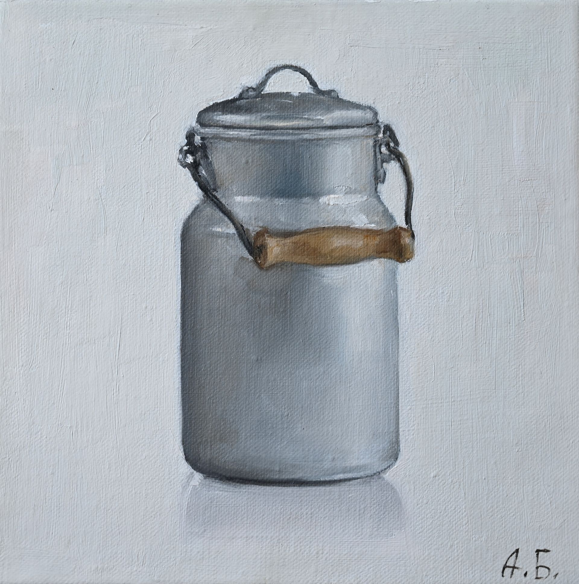 Анна Белан (Картина, живопись - 
                  20 x 20 см) Бидон