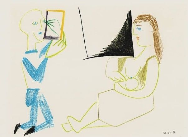 Пабло Пикассо (Графика печатная - 
                  26.5 x 35 см) Клоун и акробатка II