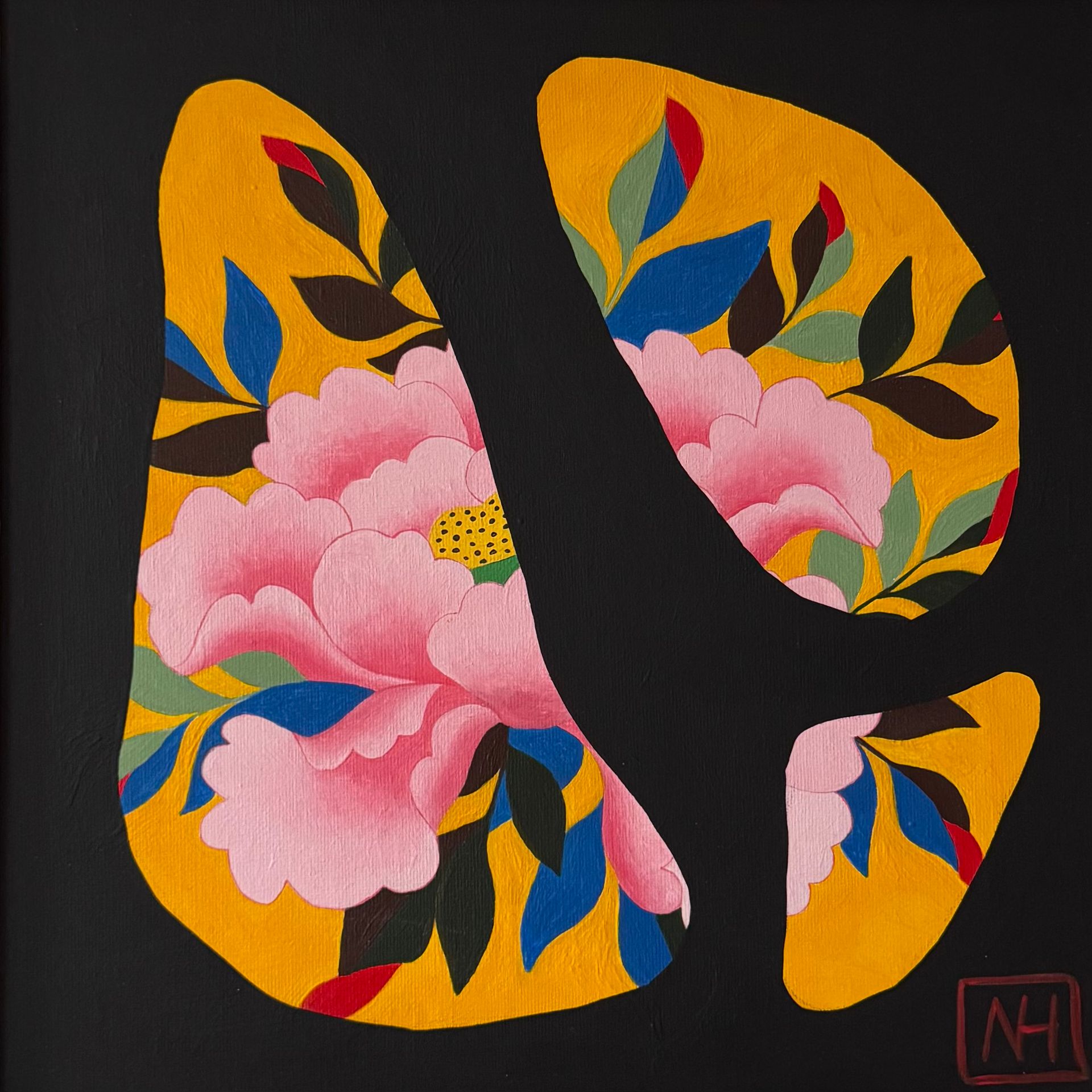 Наташа Хегай (Картина, живопись - 
                  33 x 33 см) Пион