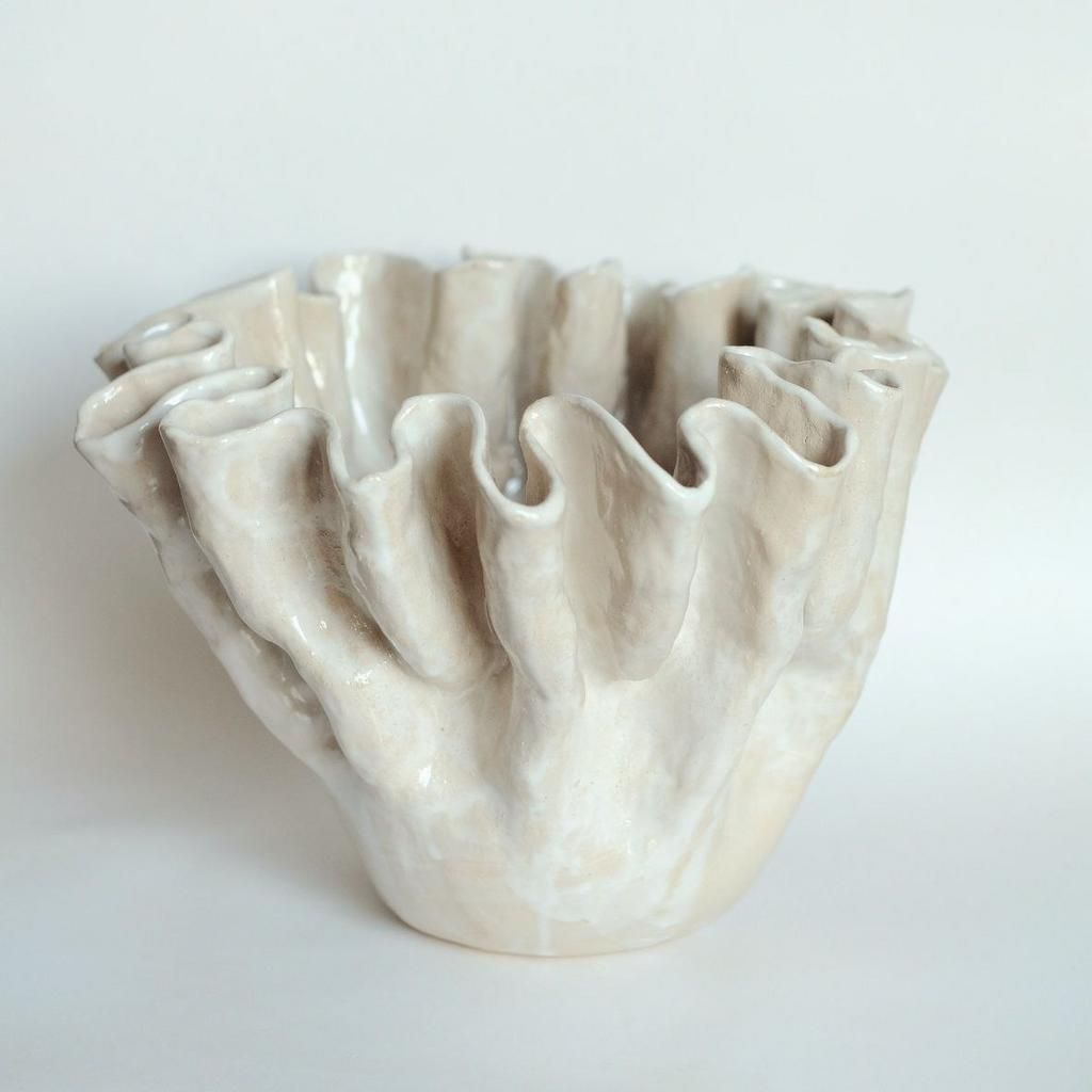 Алина Егорова (Скульптура - 
                  33 x 23 см) Интерьерная ваза с изгибами "Pearl"