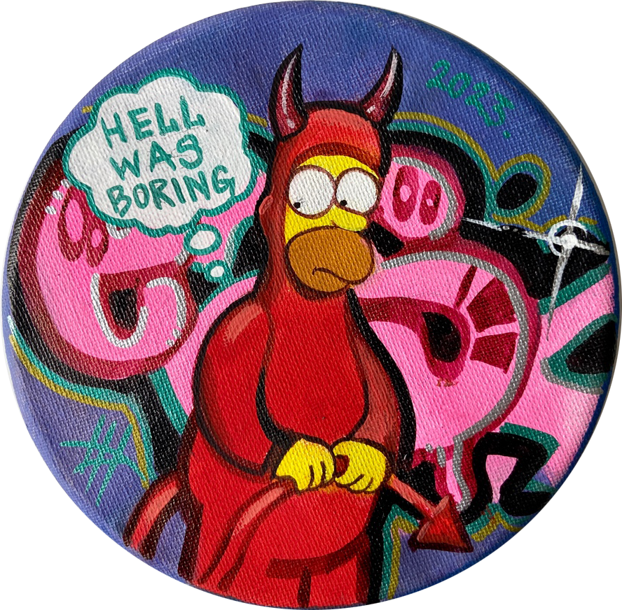 Динара Хёртнагль (Картина, живопись - 
                  20 x 20 см) Generation Pepsi. Hell was boring