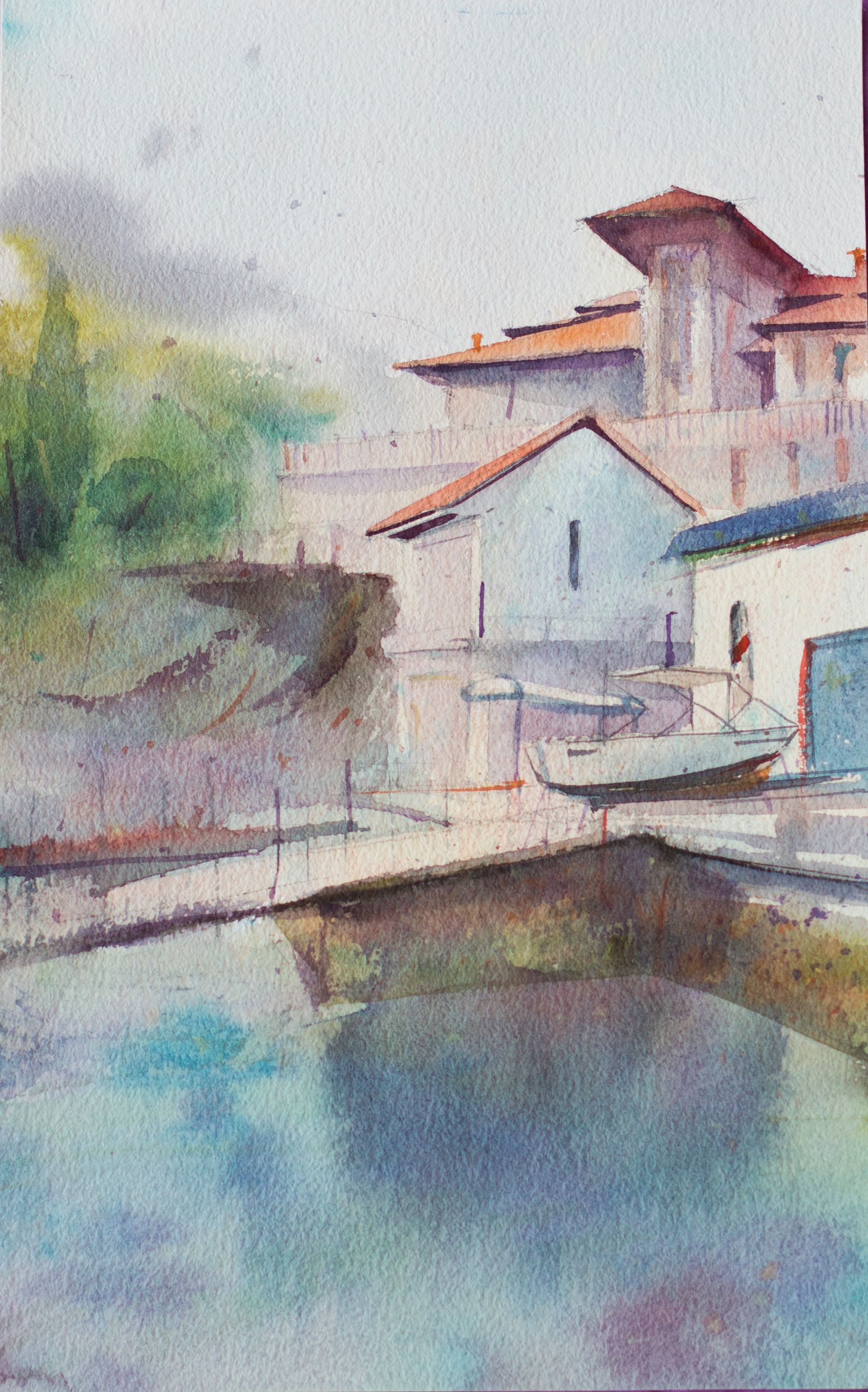 Дарья Парий (Авторская графика - 
                  22 x 35.5 см) Дом на берегу