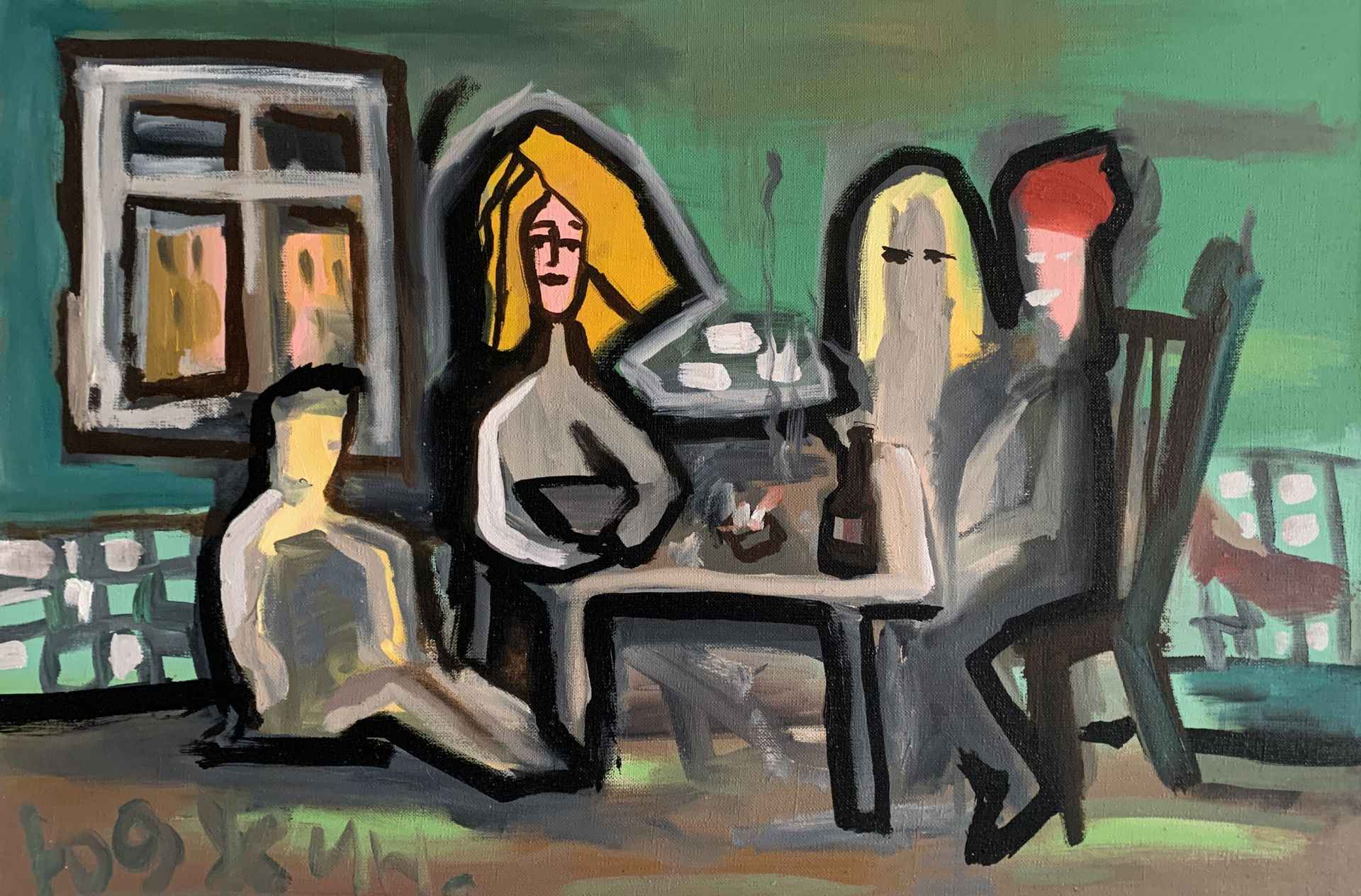 Юджин (Картина, живопись - 
                  60 x 40 см) На кухне