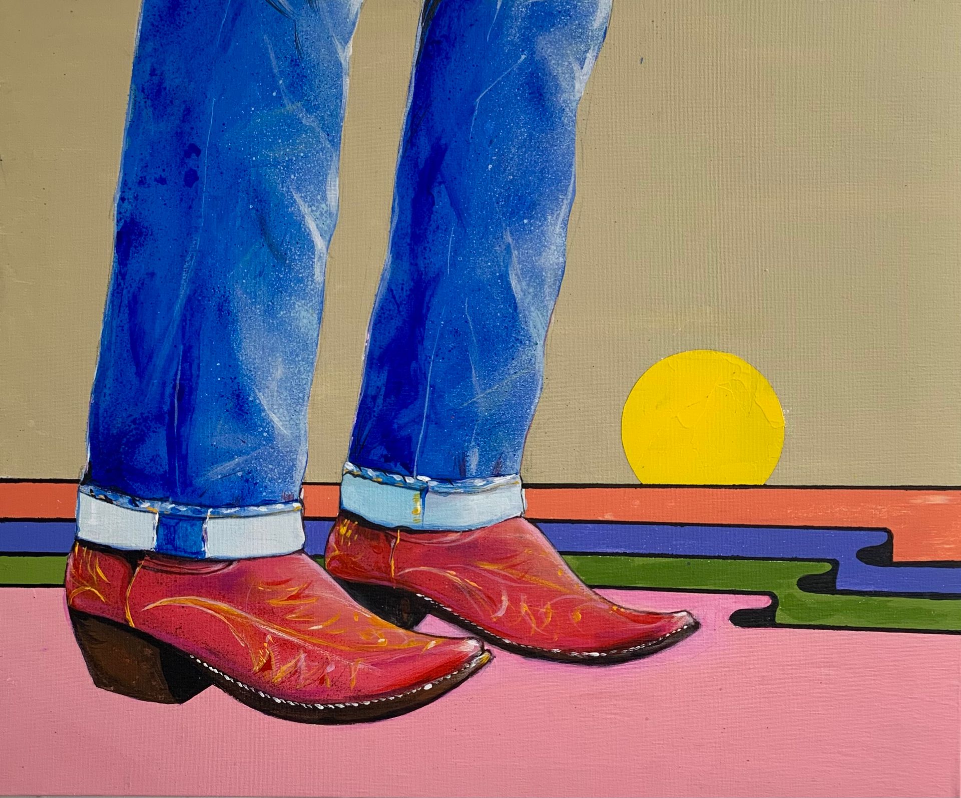 Остап Бакин (Картина, живопись - 
                  60 x 50 см) Красные сапоги