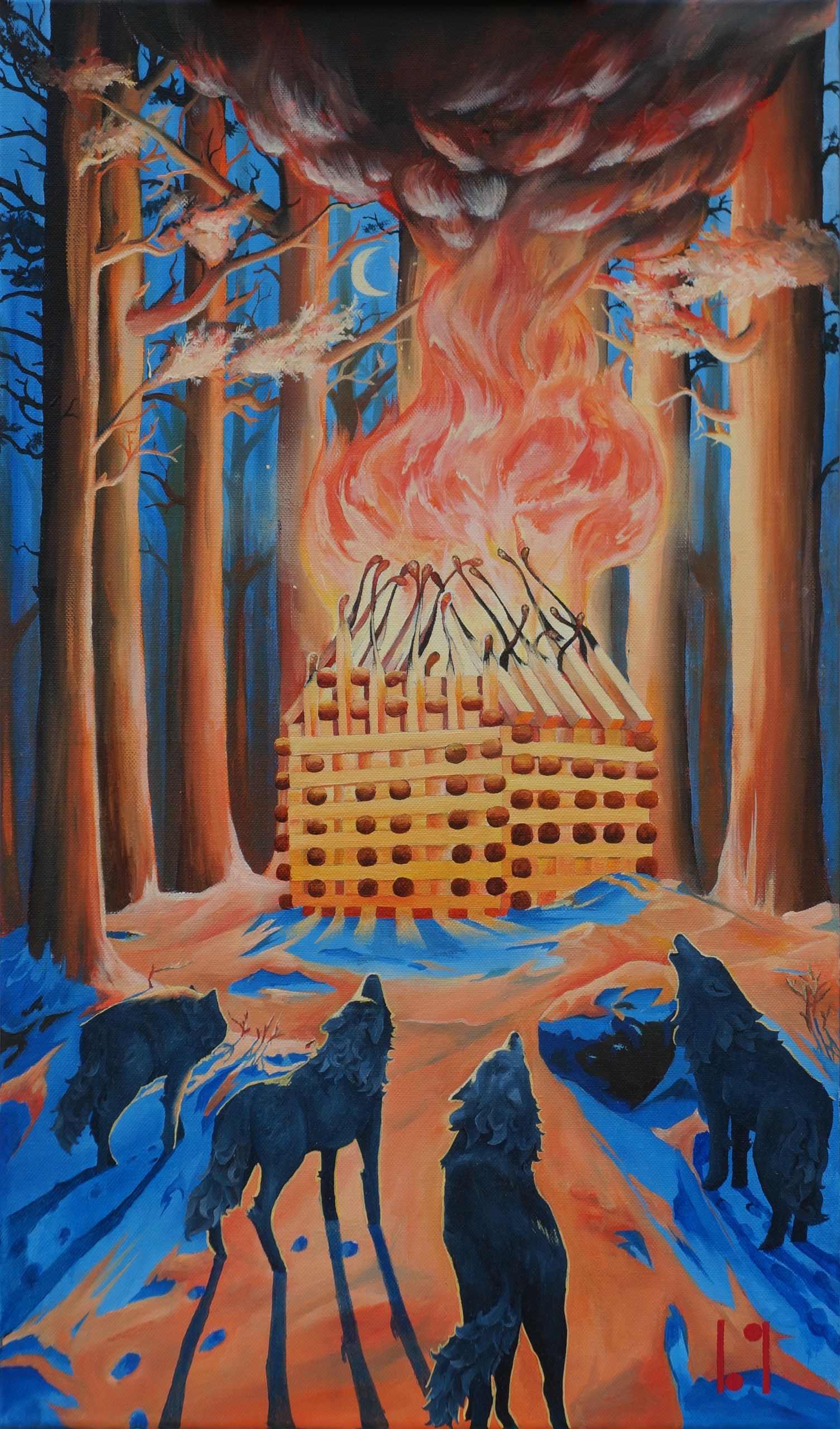Константин Белоусов (Картина, живопись - 
                  40 x 70 см) Спичечный домик