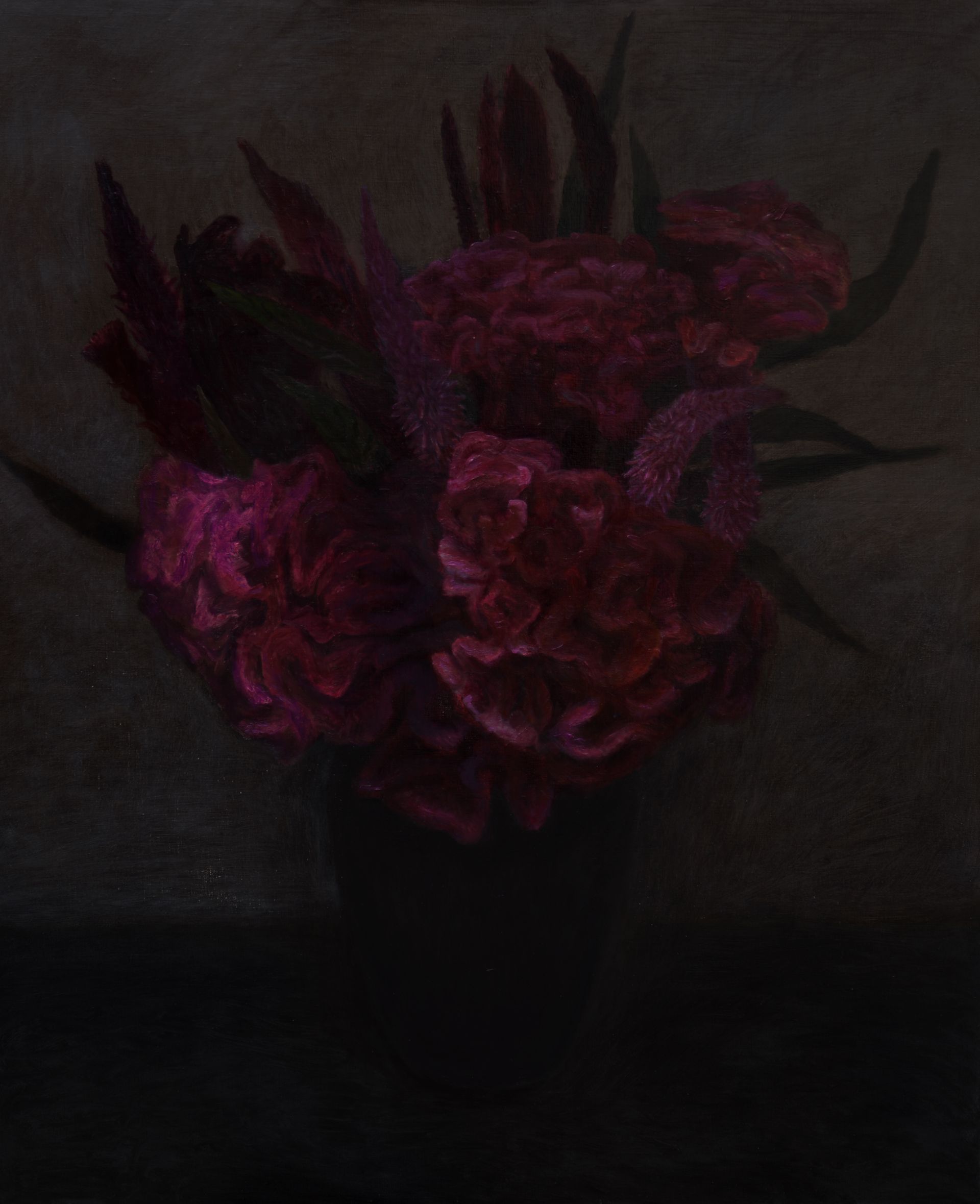 Ольга Менжилий (Картина, живопись - 
                  100 x 120 см) Темные цветы