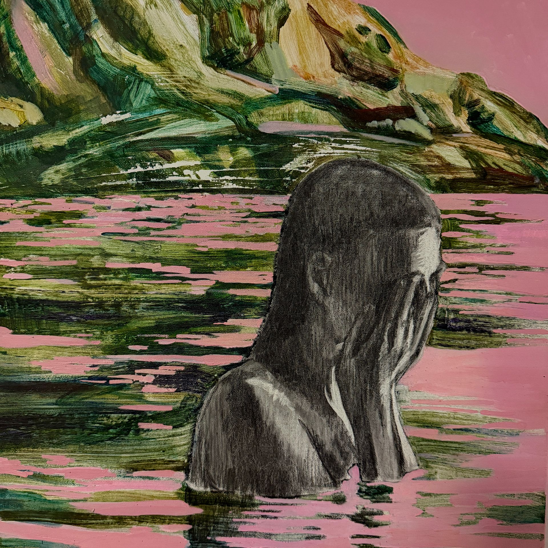 Юля Степанова (Картина, живопись - 
                  50 x 50 см) Вынырнула