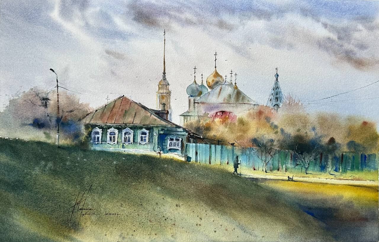 Жанна Губина (Авторская графика - 
                  56 x 36 см) Коломенский дворик