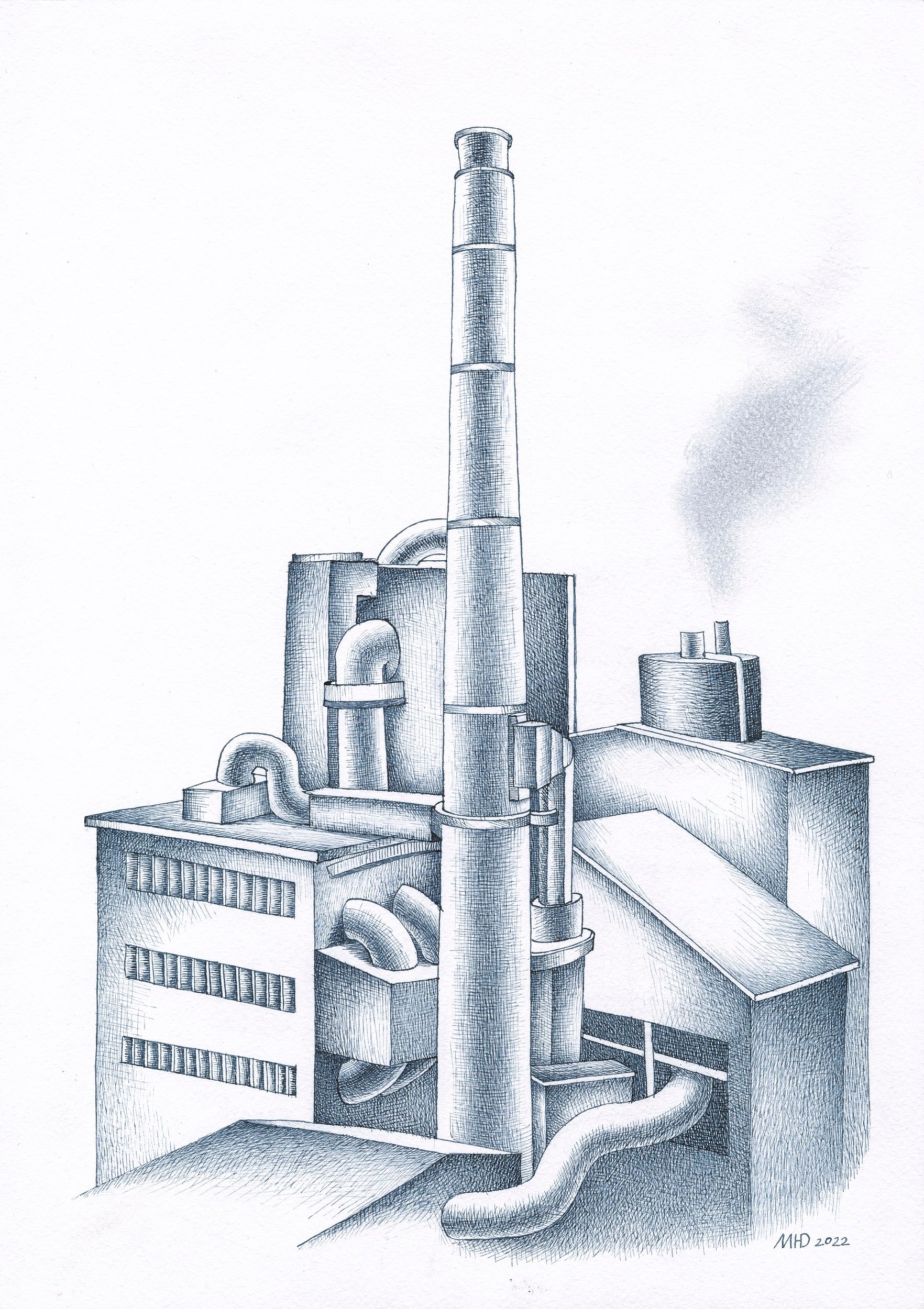 Юлия Малинина (Авторская графика - 
                  30 x 40 см) Завод