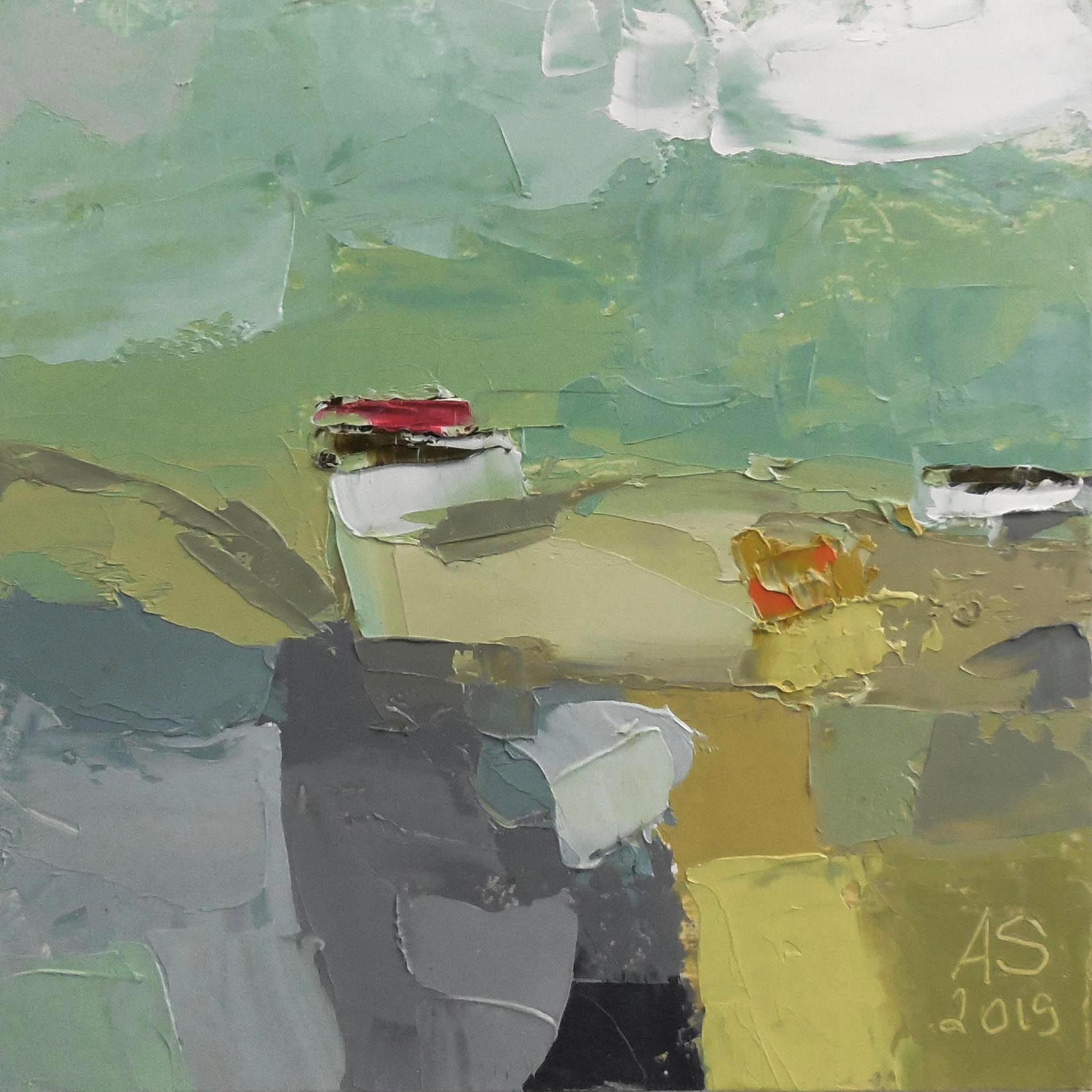 Андрей Шенгелия (Картина, живопись - 
                  19 x 19 см) Другая сторона реки