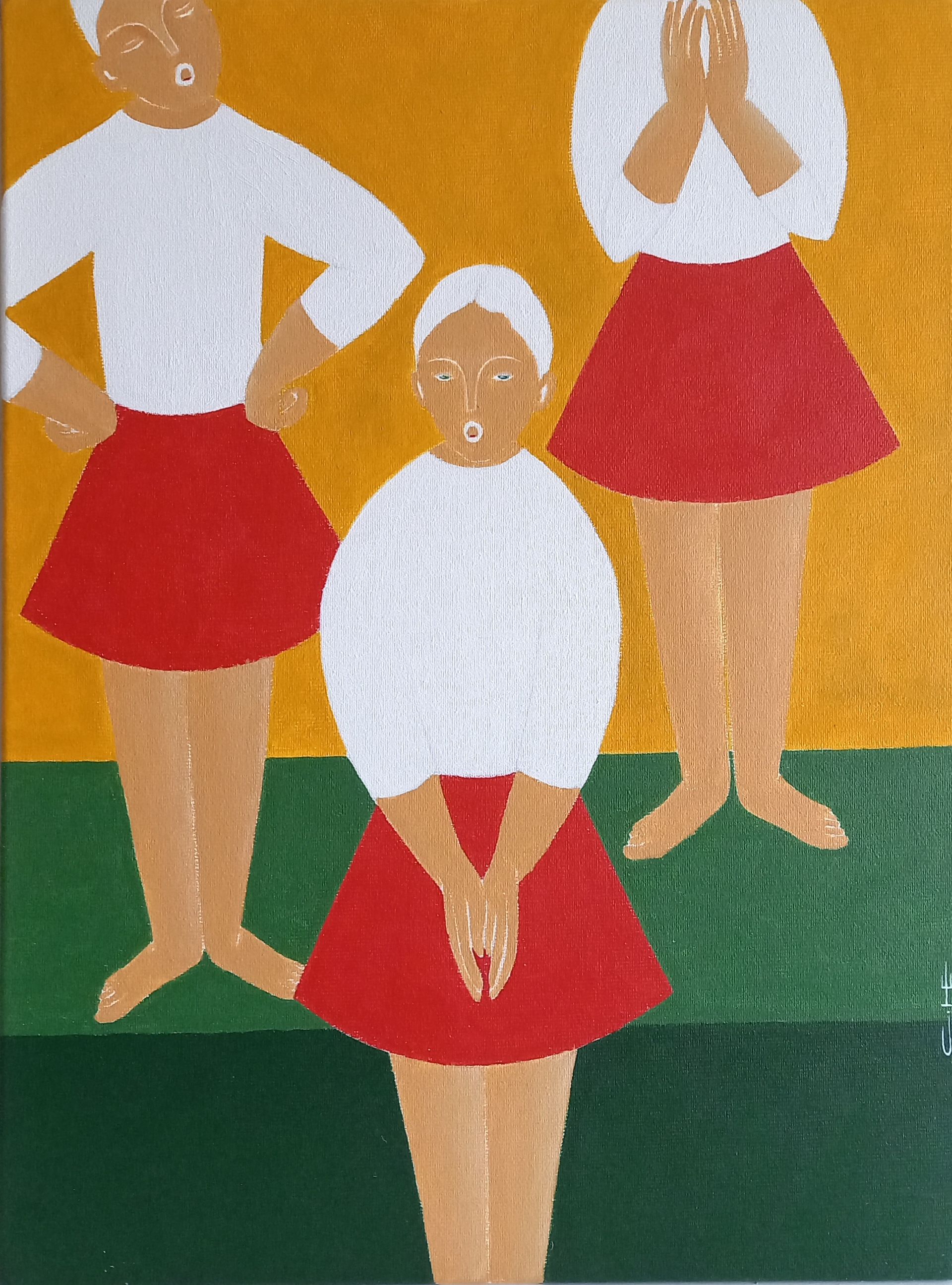 Саша Катинаускиене (Картина, живопись - 
                  30 x 40 см) Хор на лужайке