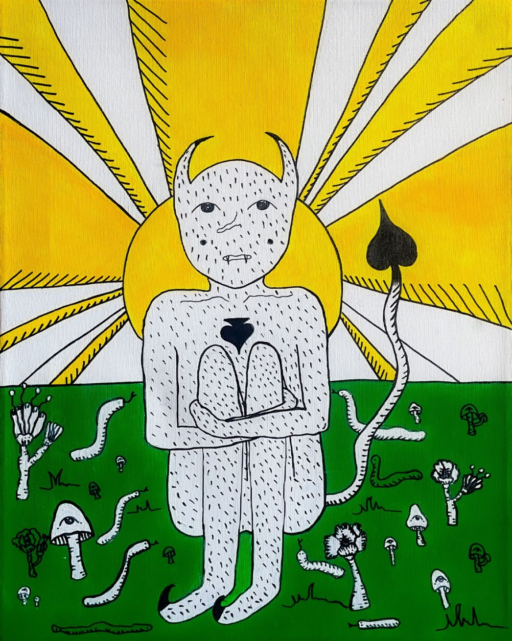 Лиза Шнайдер (Картина, живопись - 
                  40 x 50 см) Черт в саду