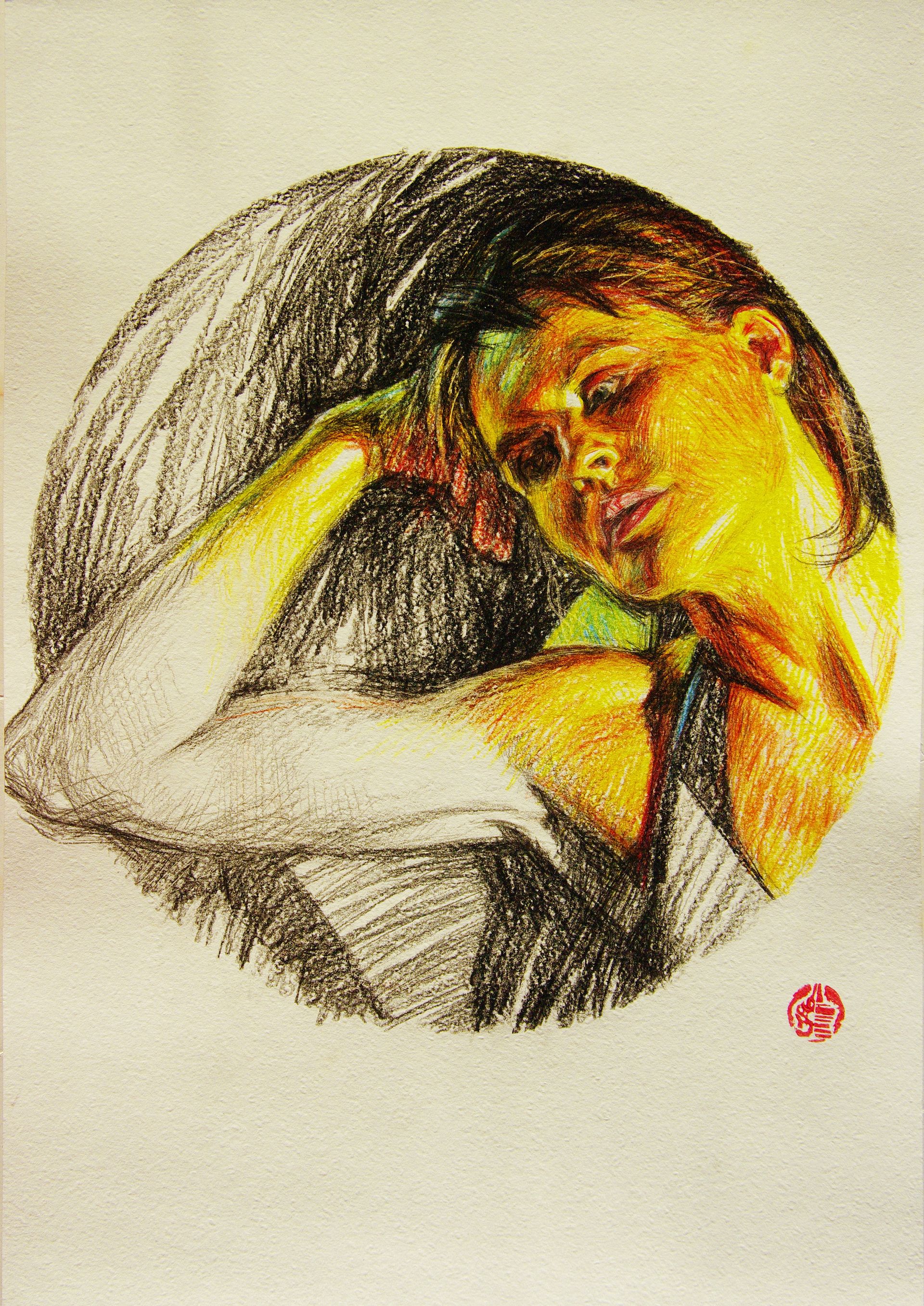 Алан Хатагты (Авторская графика - 
                  29 x 42 см) Аллегорическое тондо