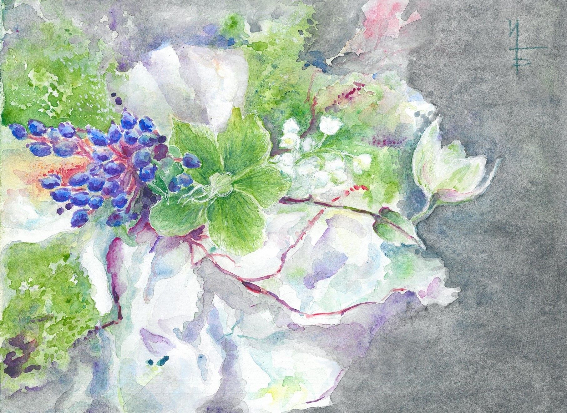 Ирина Булдина (Авторская графика - 
                  29 x 22 см) Цветы