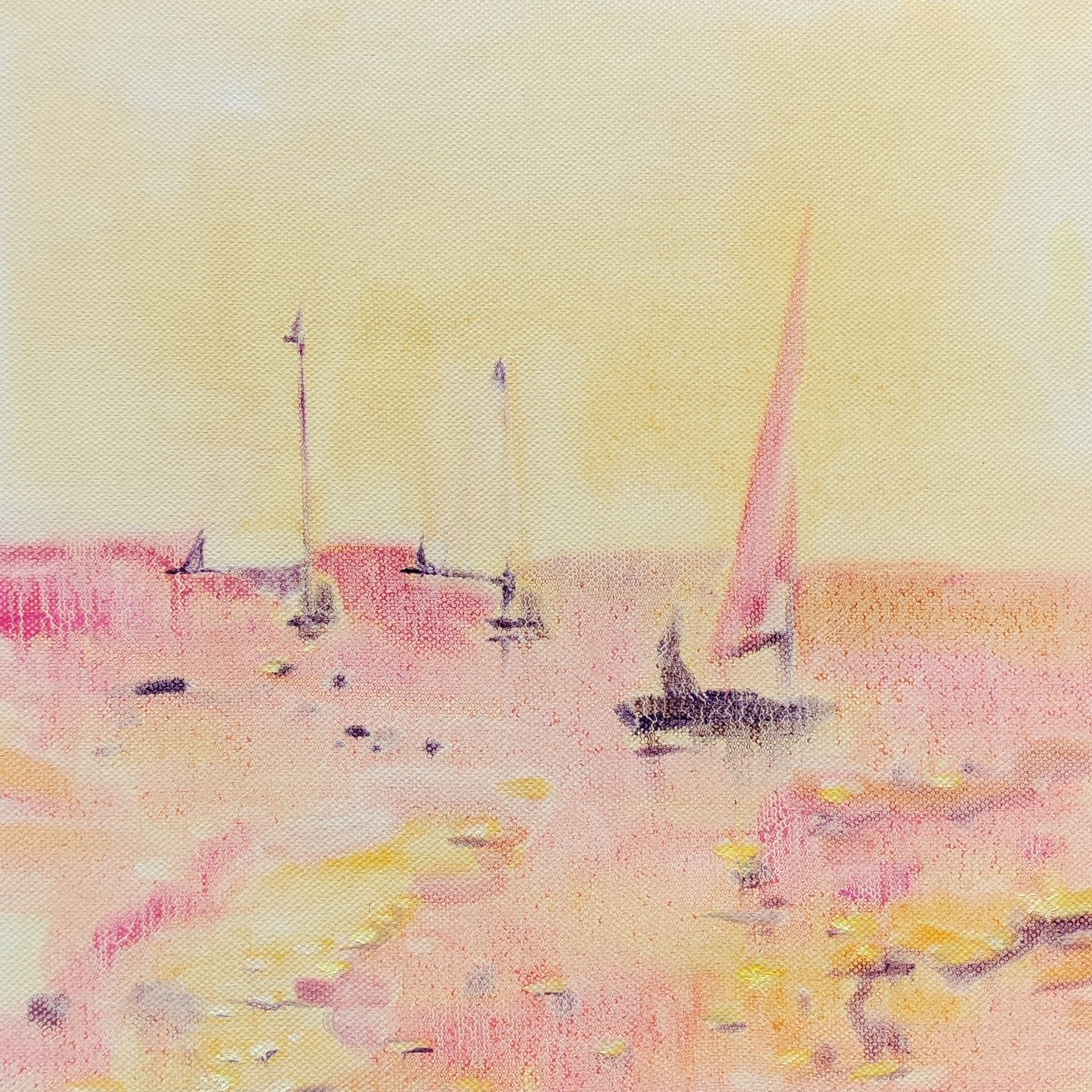 Надежда Прадес (Авторская графика - 
                  34 x 34 см) Закат на море