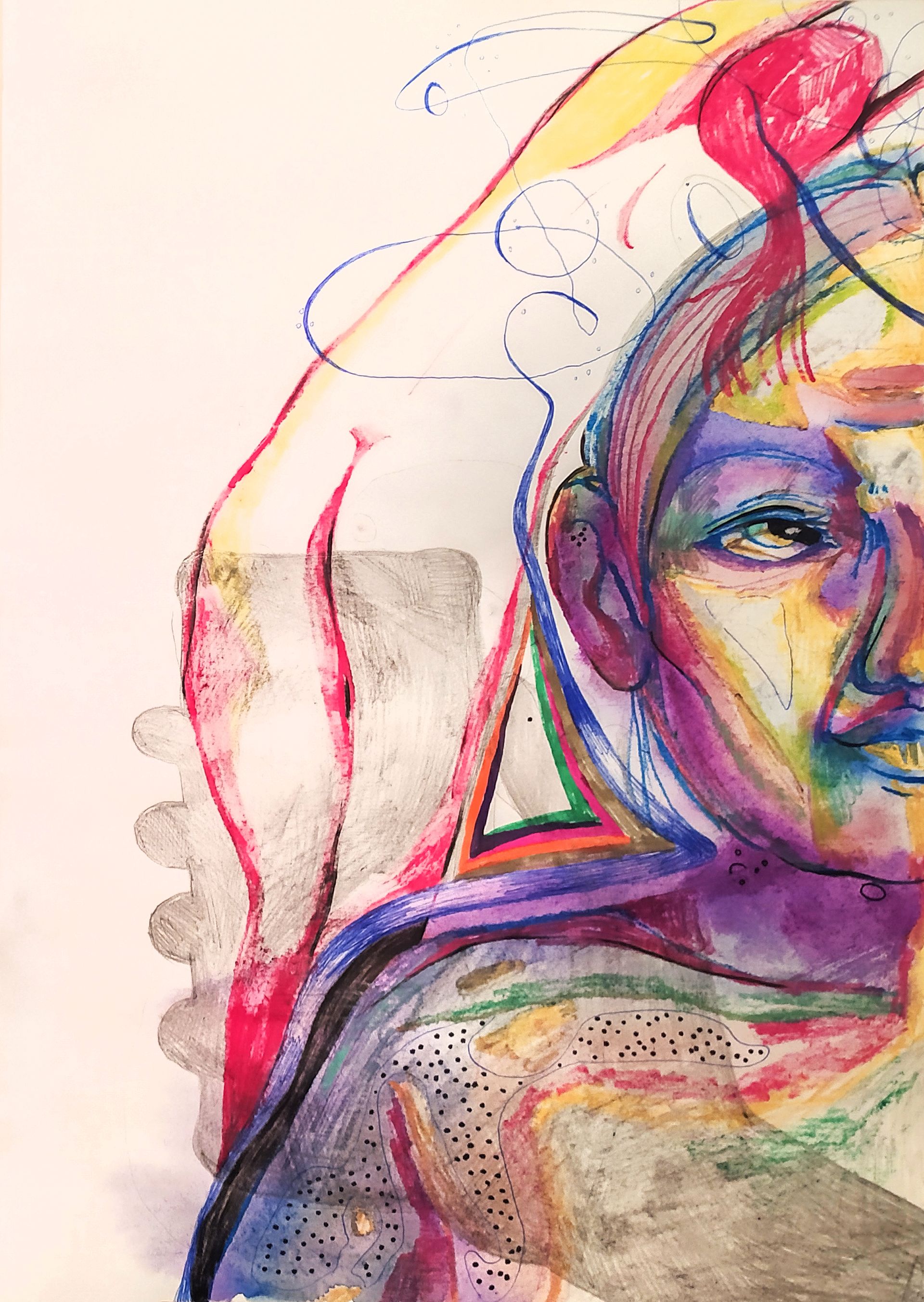 Оля Душкина (Авторская графика - 
                  29.7 x 42 см) Половинка