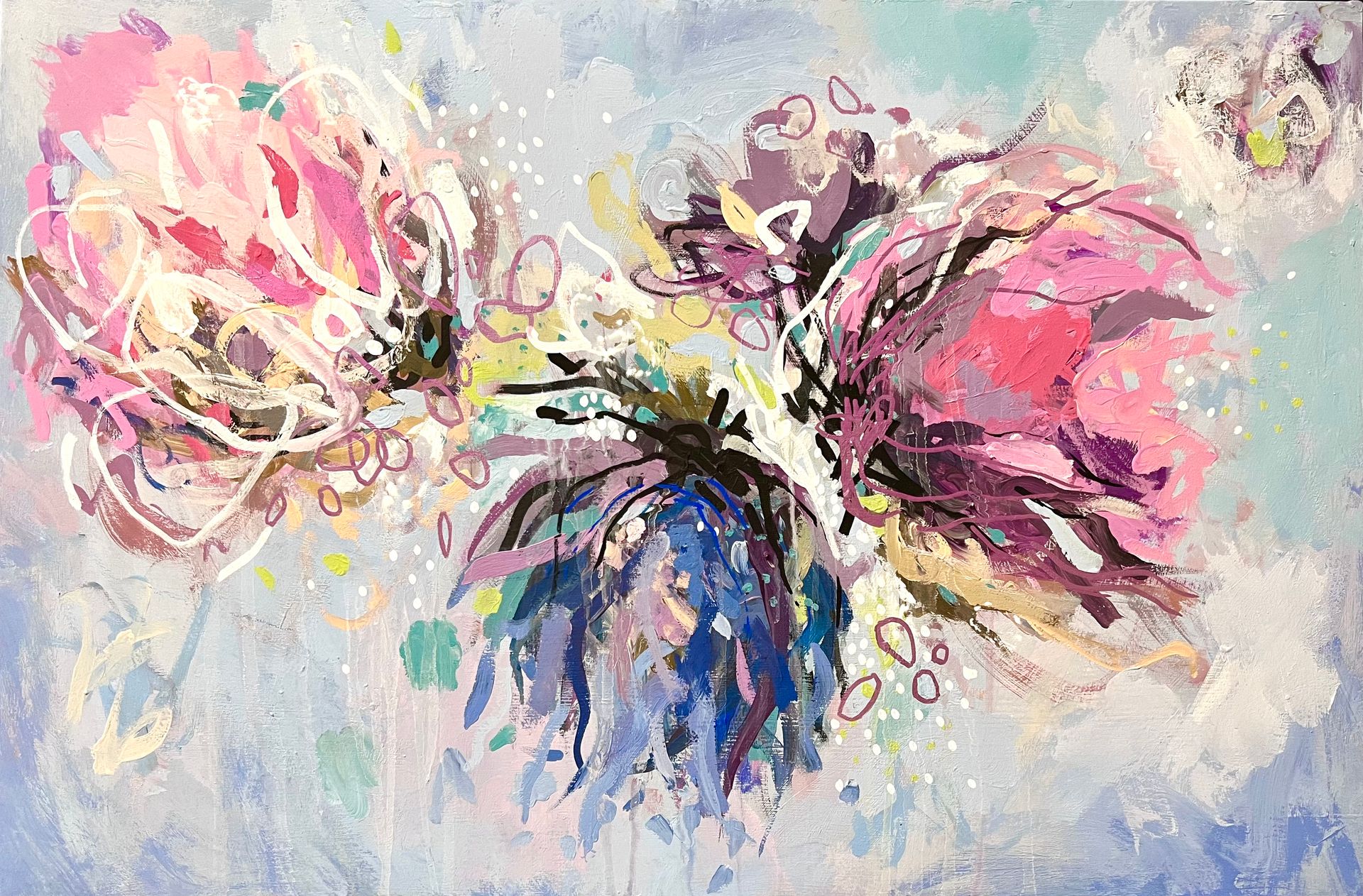 Анна Ганина (Картина, живопись - 
                  76 x 50 см) Blues bouquet