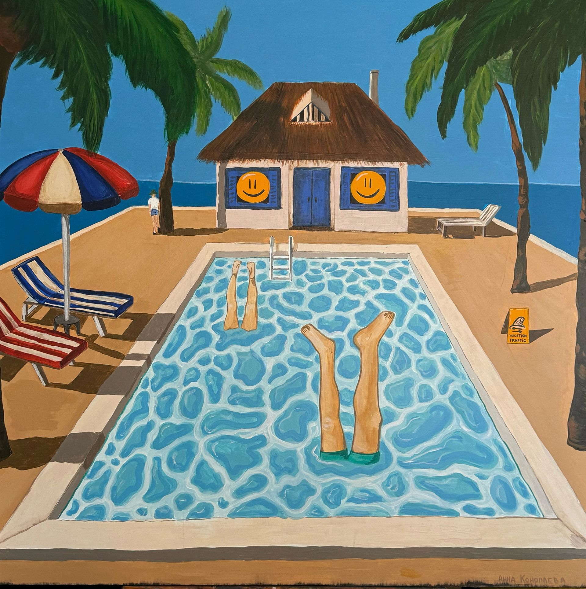 Анна Коноплева (Картина, живопись - 
                  100 x 100 см) Vacation Traffic