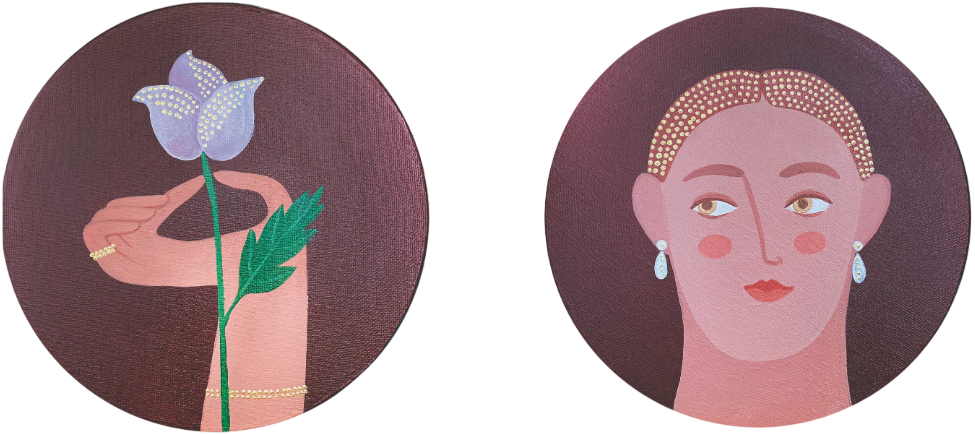 Ксения Хромцова (Картина, живопись - 
                  40 x 20 см) Диптих "Цветок"